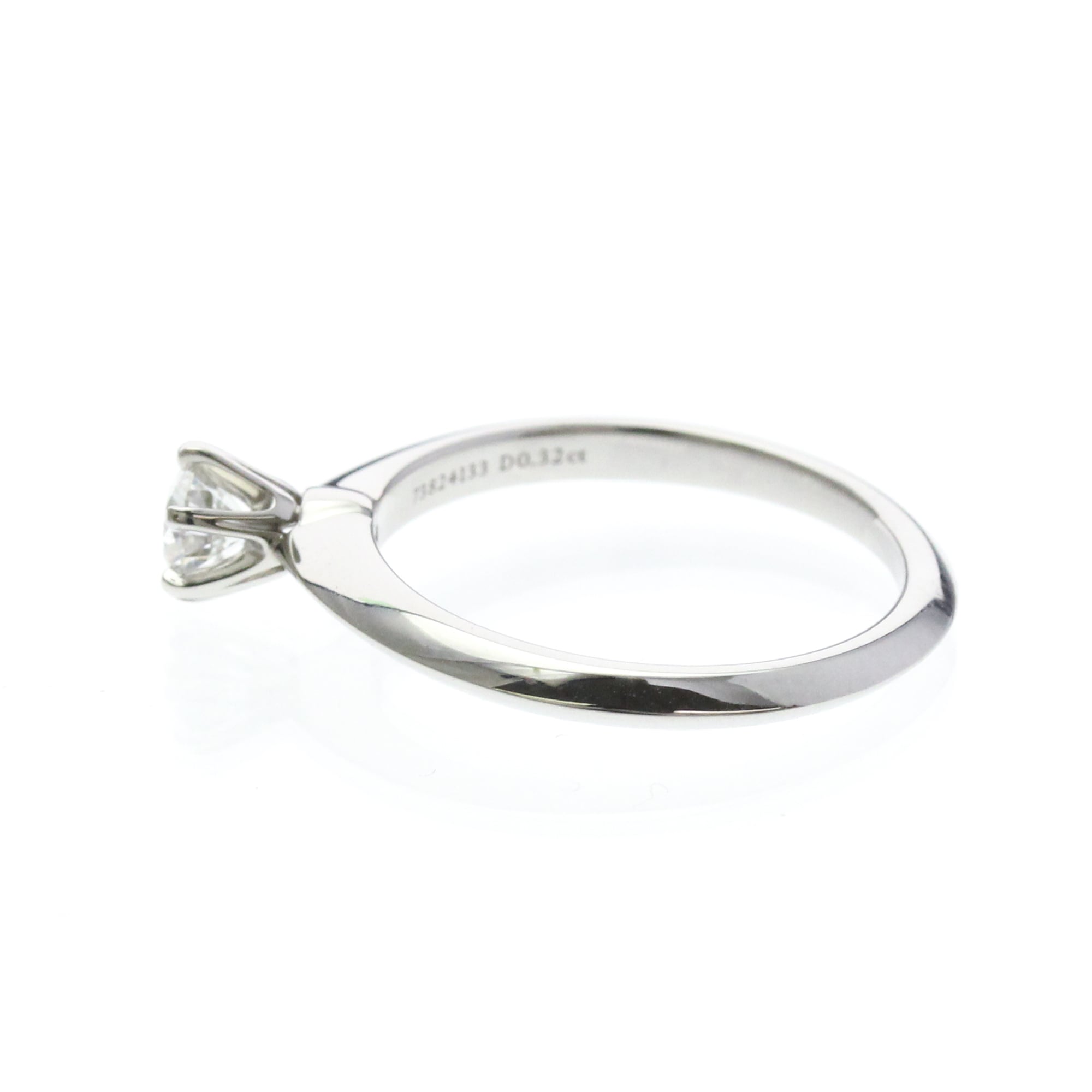 Tiffany & Co. Tiffany Setting Solitaire Ring Platinum With Diamond Silver Platinum Ring Jewelry (Pre-Owned)
