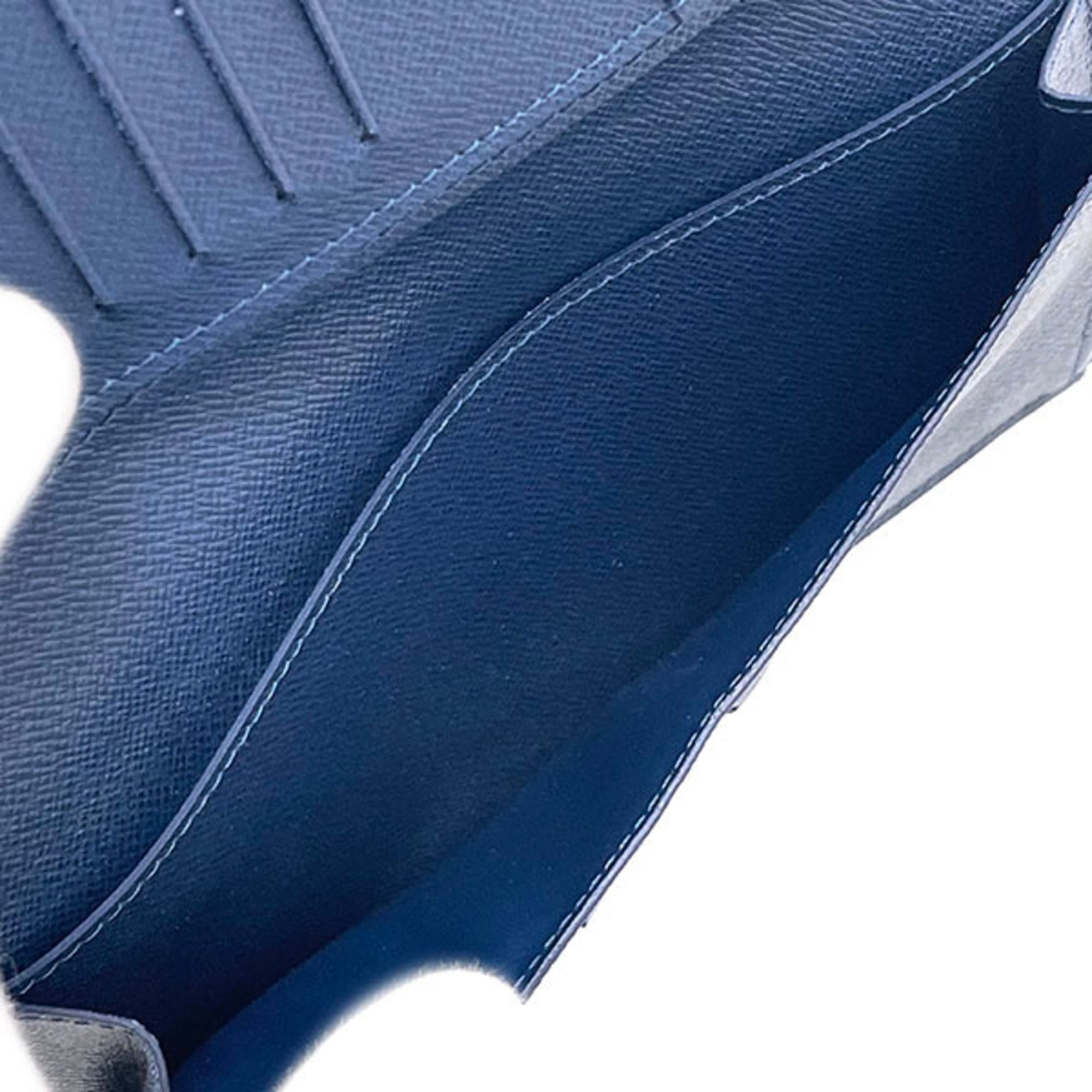 Louis Vuitton Taiga Navy Ocean Taiga Leather Long Bill Wallet (Bi-Fold) (Pre-Owned)