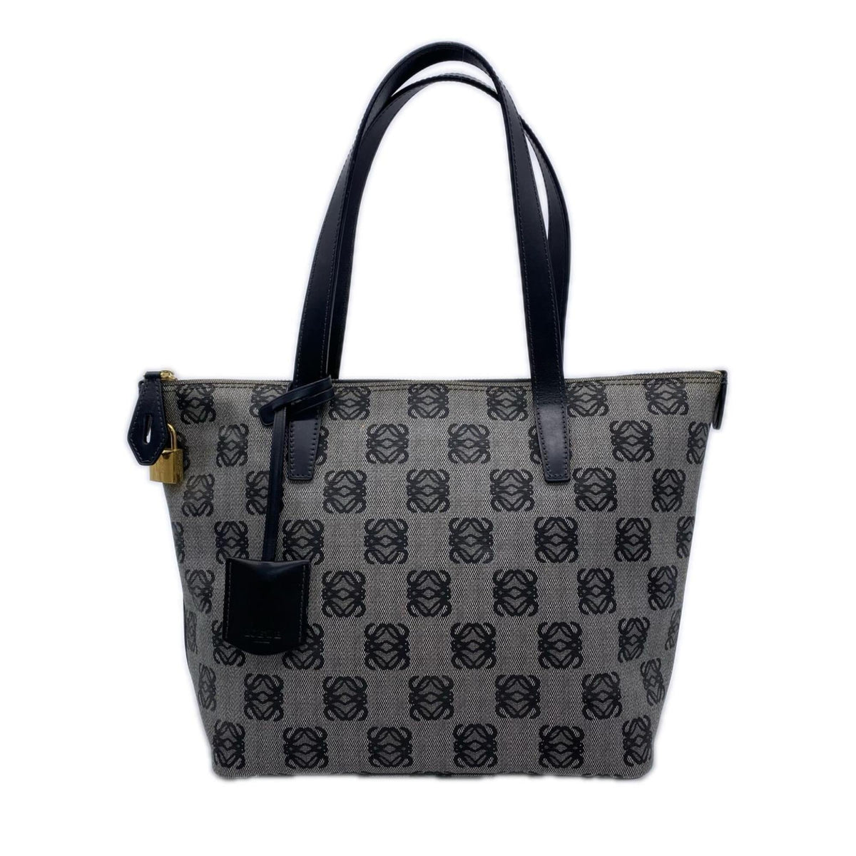Loewe Dark Navy Leather Pvc Tote Bag (Pre-Owned)