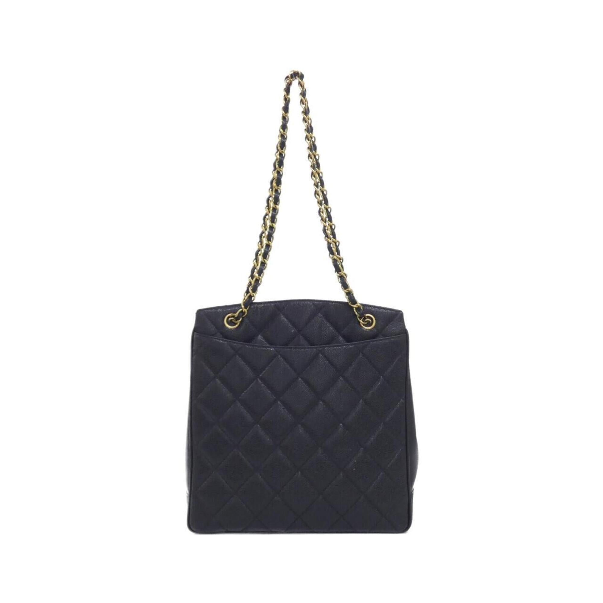 Chanel Black Grained Calfskin Shoulder Bag (Pre-Owned)