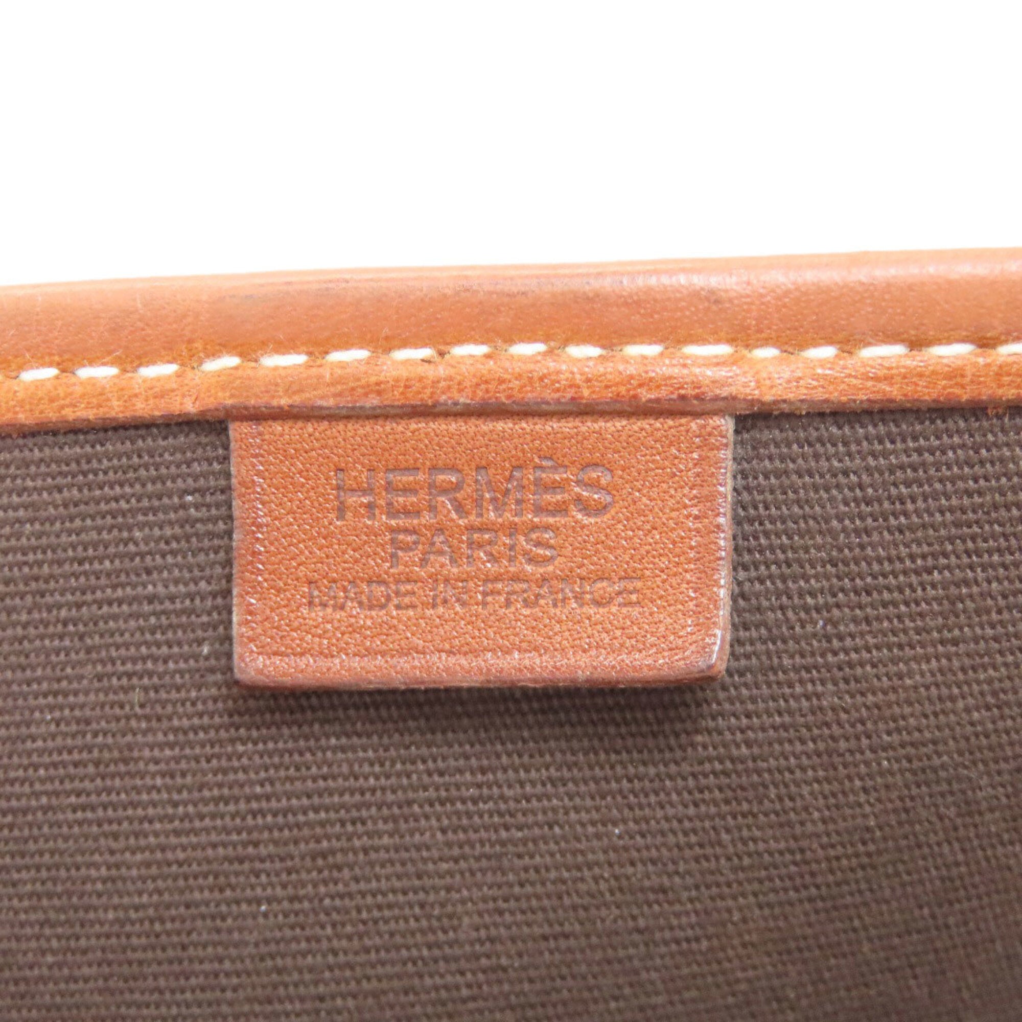 Hermes Brown Toile Officier Shoulder Bag (Pre-Owned)