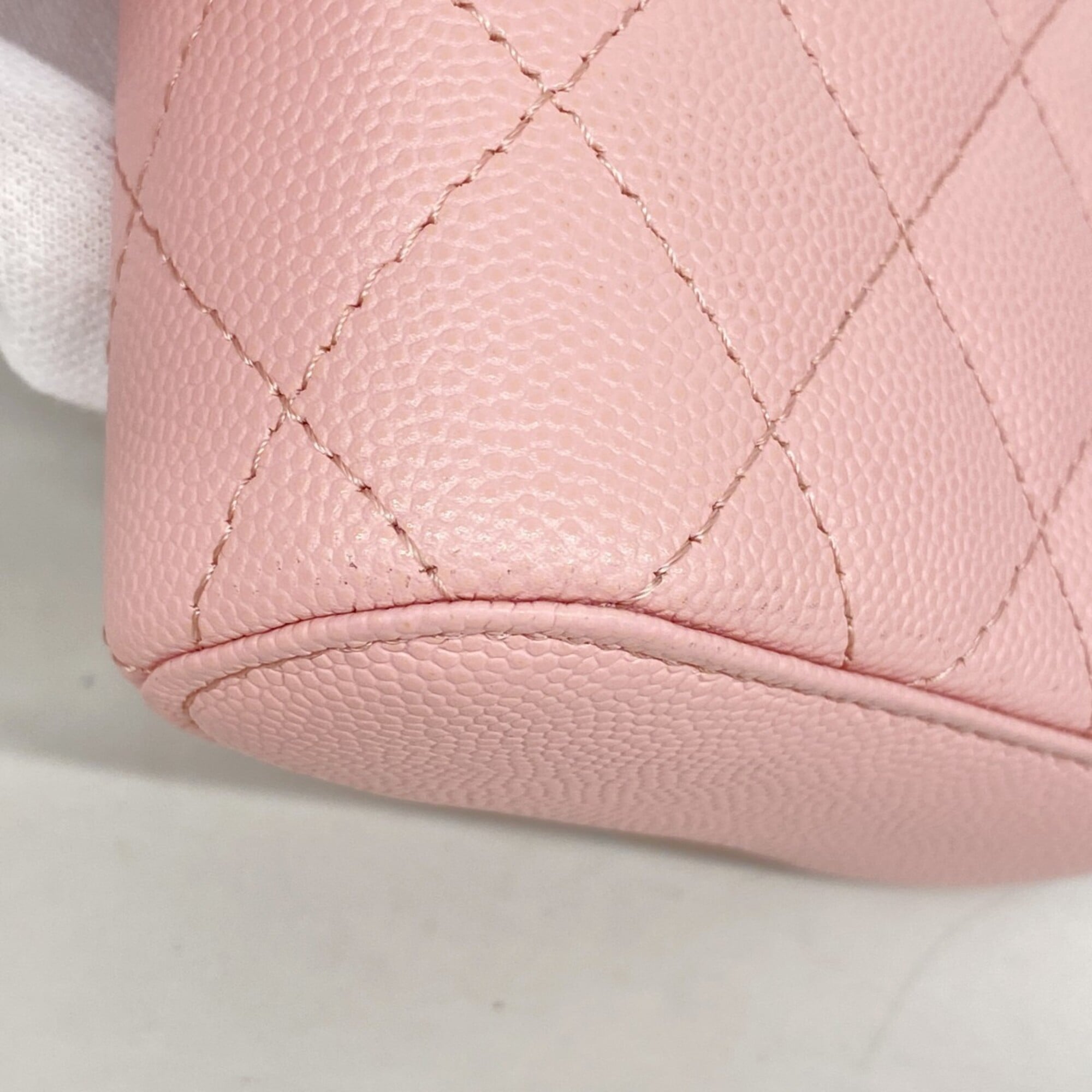 Chanel Pink Grained Calfskin Shoulder Bag (Pre-Owned)
