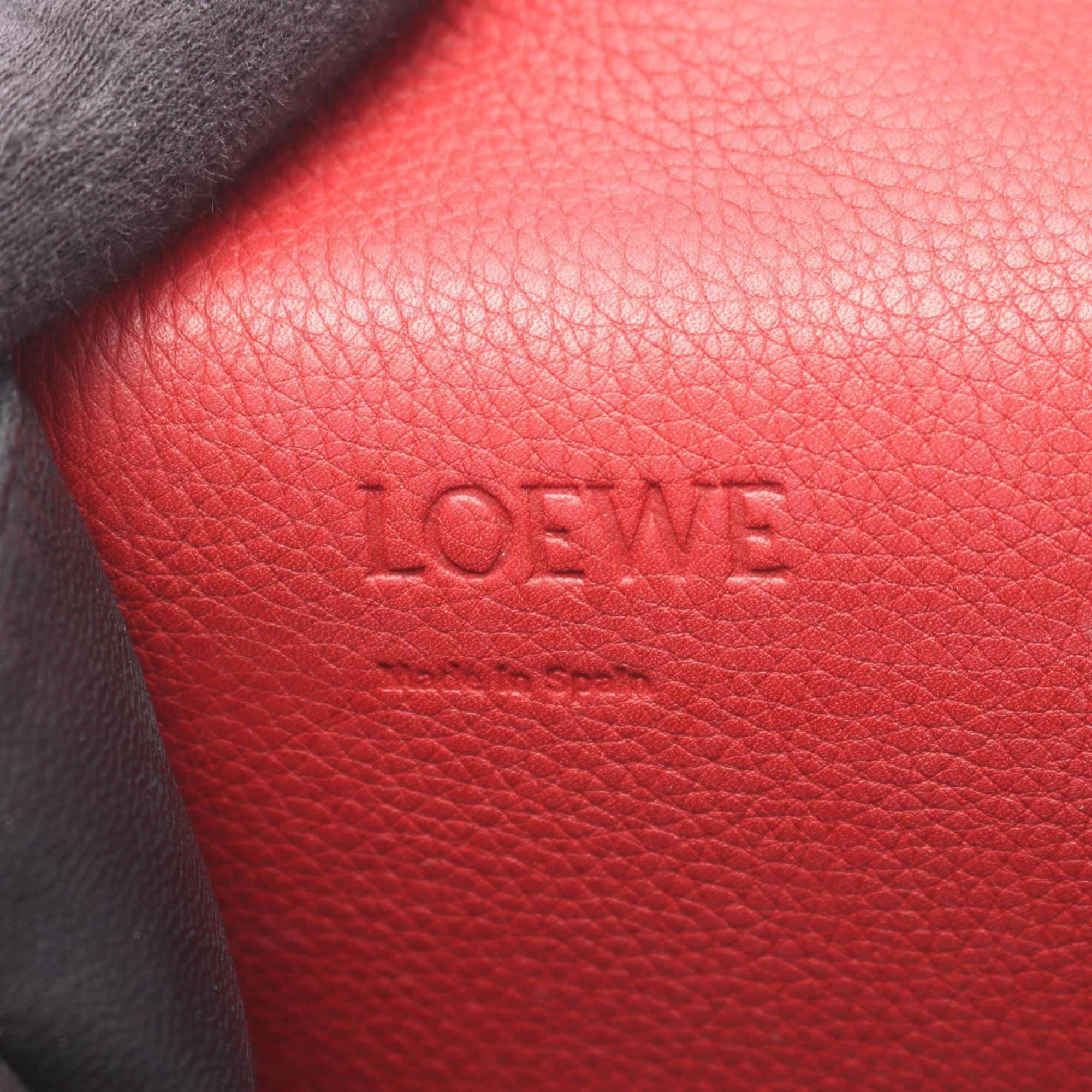 Loewe Red Color Leather Handbag Shoulder Bag (Pre-Owned)