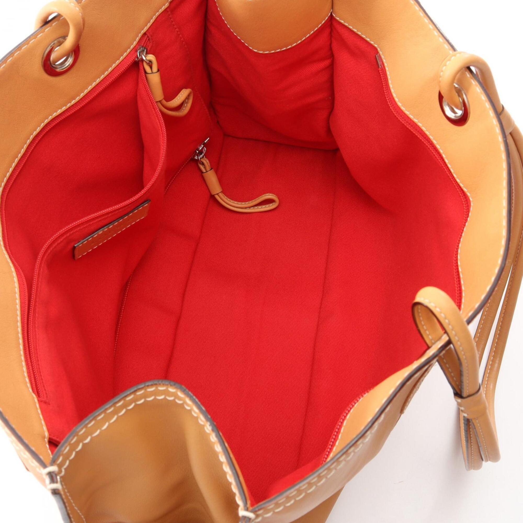 Loewe Brown Leather Handbag Tote Bag (Pre-Owned)