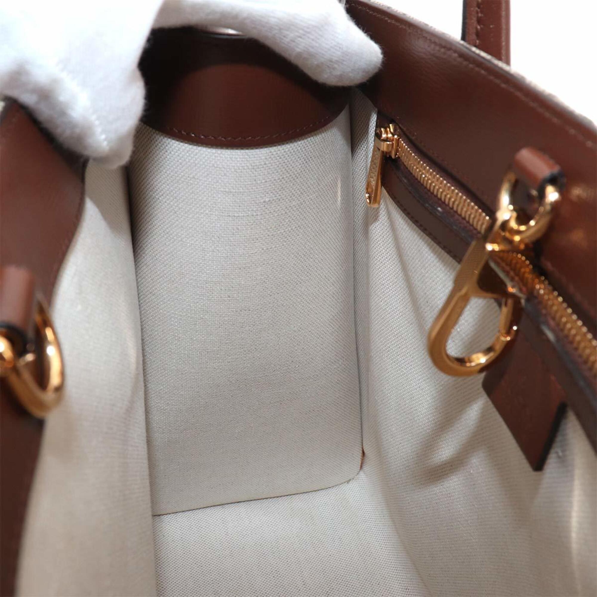 Gucci Beige Brown Gg Supreme Leather Handbag Tote Bag (Pre-Owned)