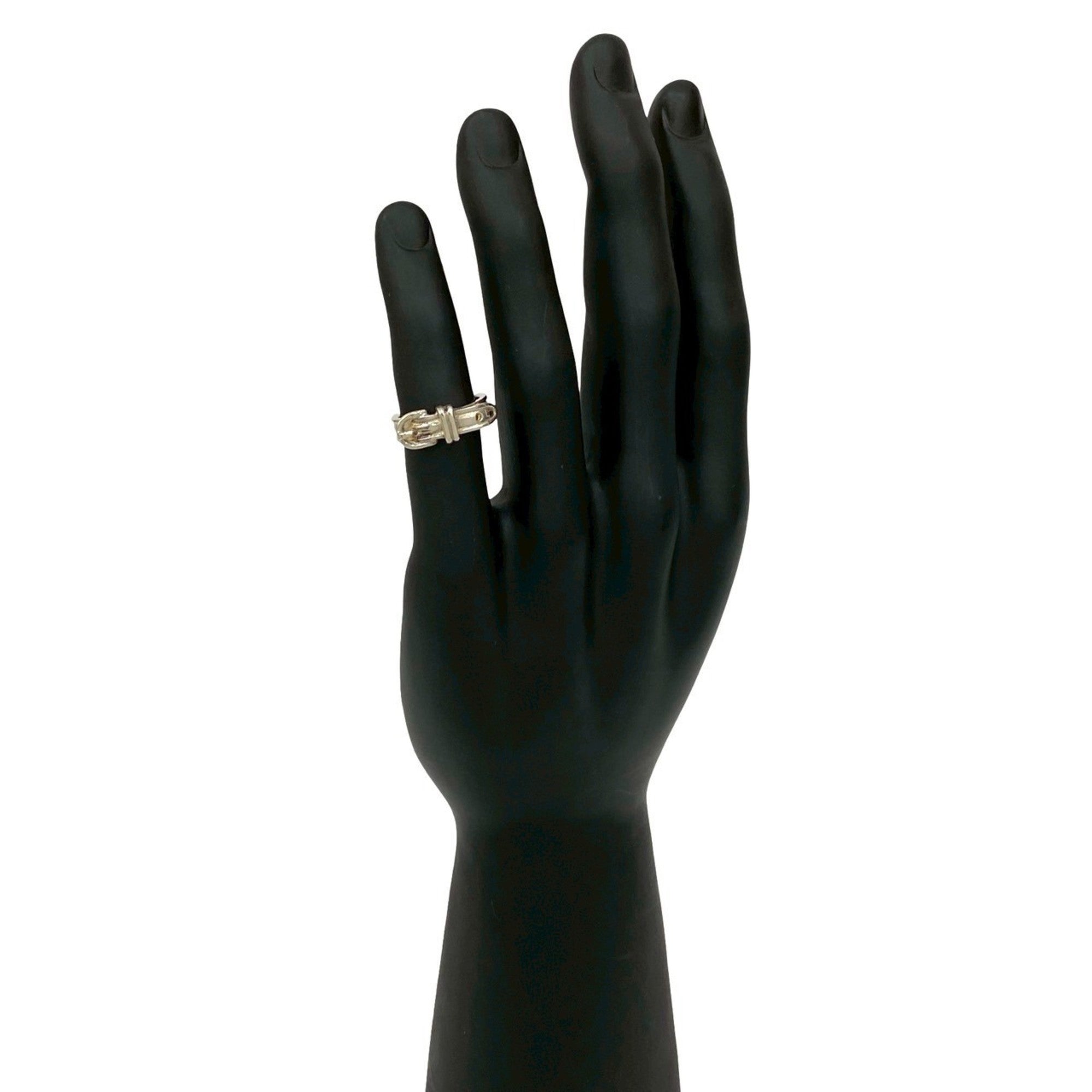 Hermes Silver Silver 925 Band Ring (Pre-Owned)