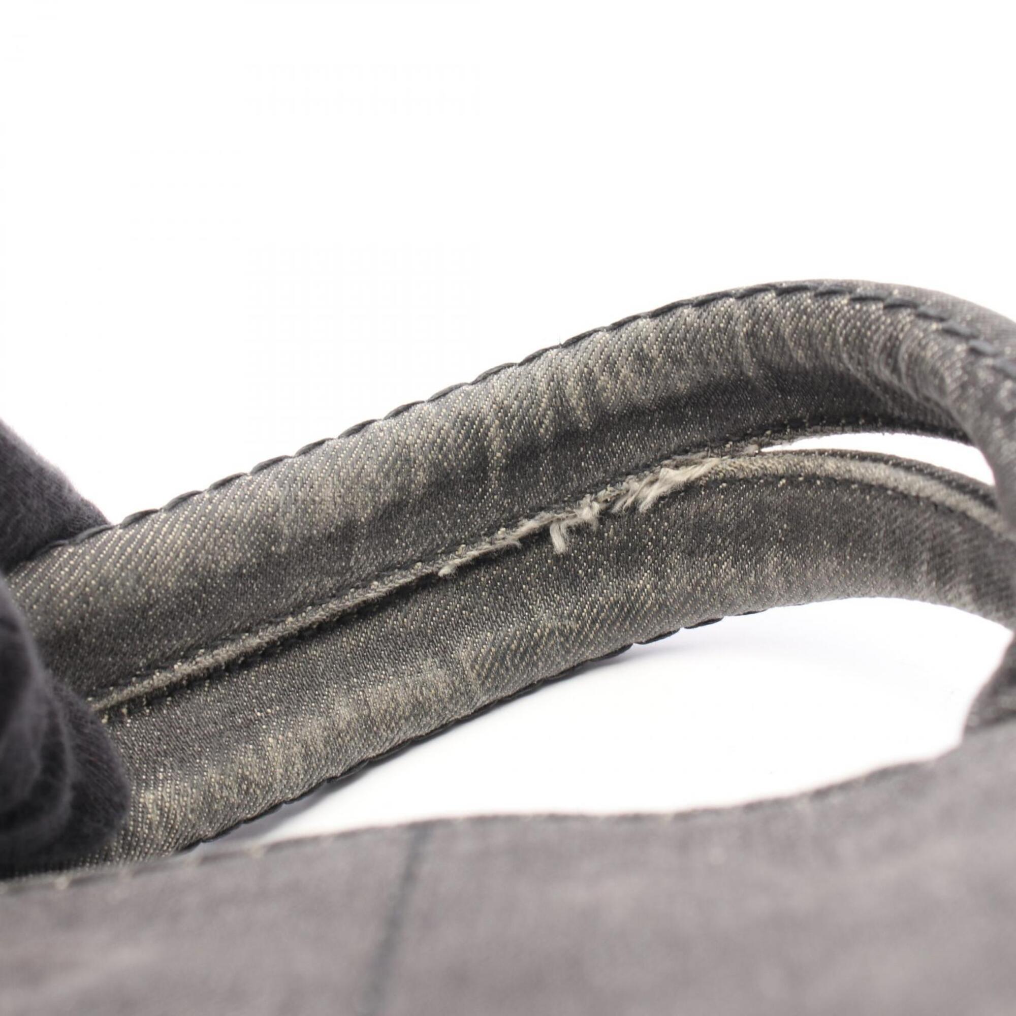 Prada Canapa Gray Denim Handbag Tote Bag (Pre-Owned)