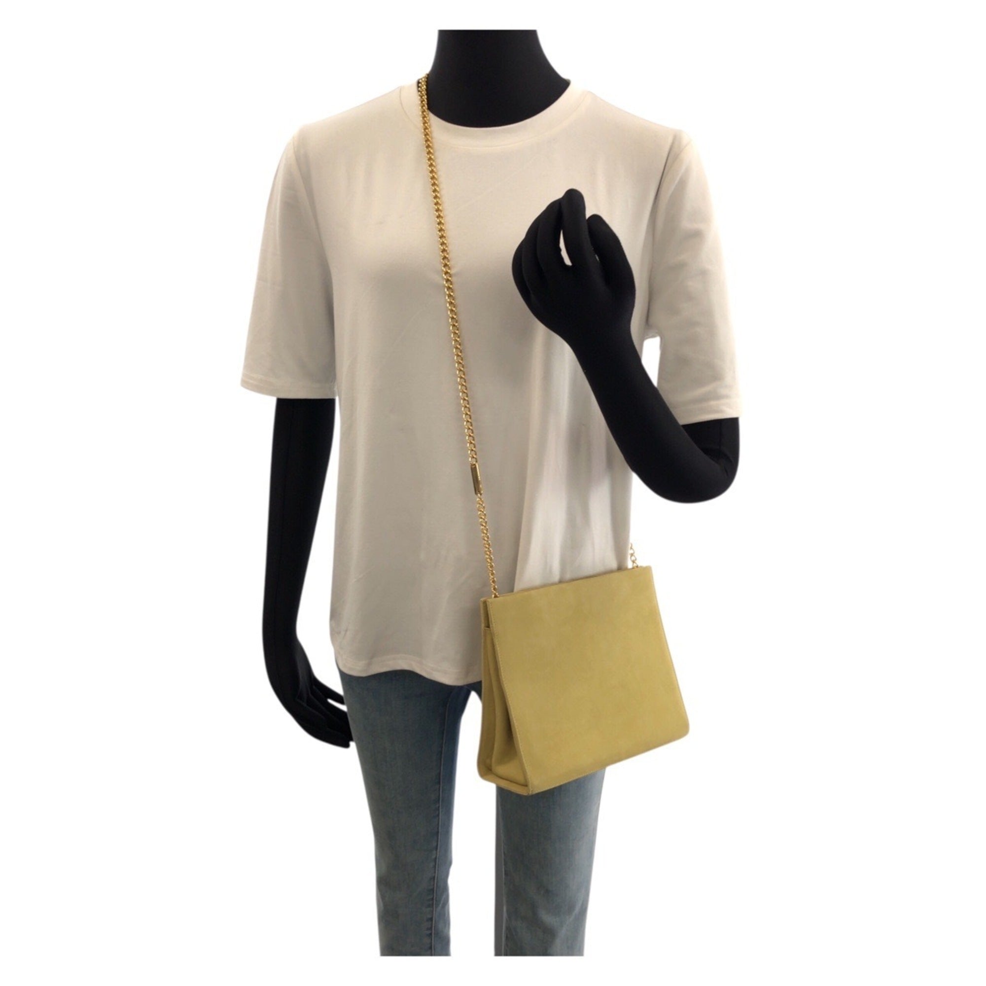 Salvatore Ferragamo Yellow Suede Shoulder Bag (Pre-Owned)