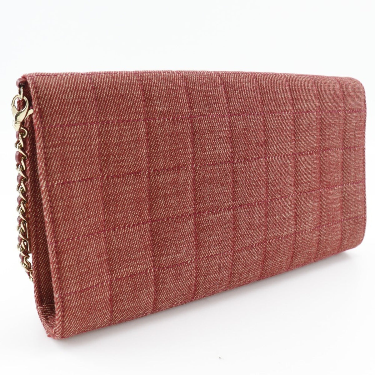 Chanel Red Color Cotton Canvas Shoulder Bag (Pre-Owned)