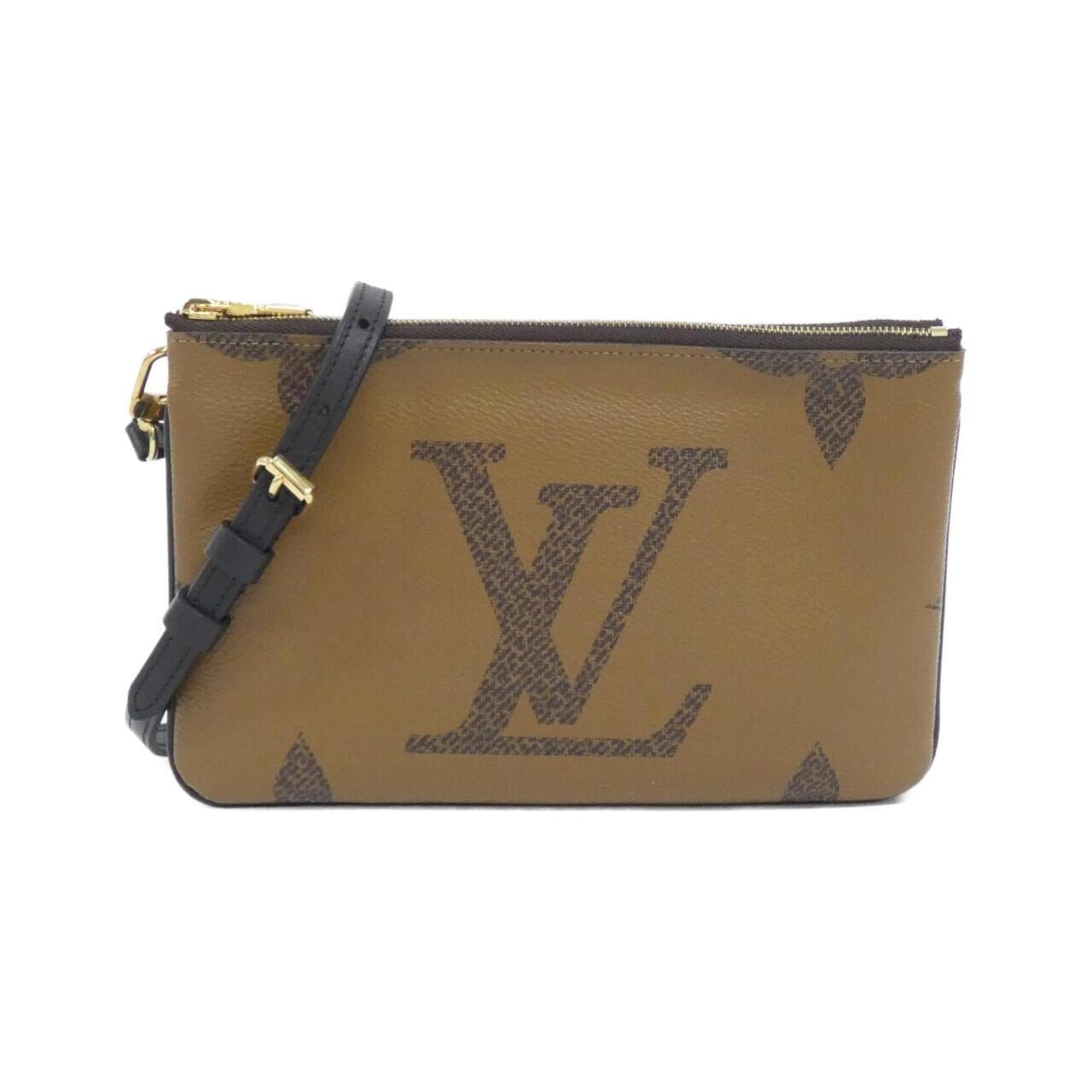 Louis Vuitton Marron Coated Canvas Pochette Shoulder Bag (Pre-Owned)