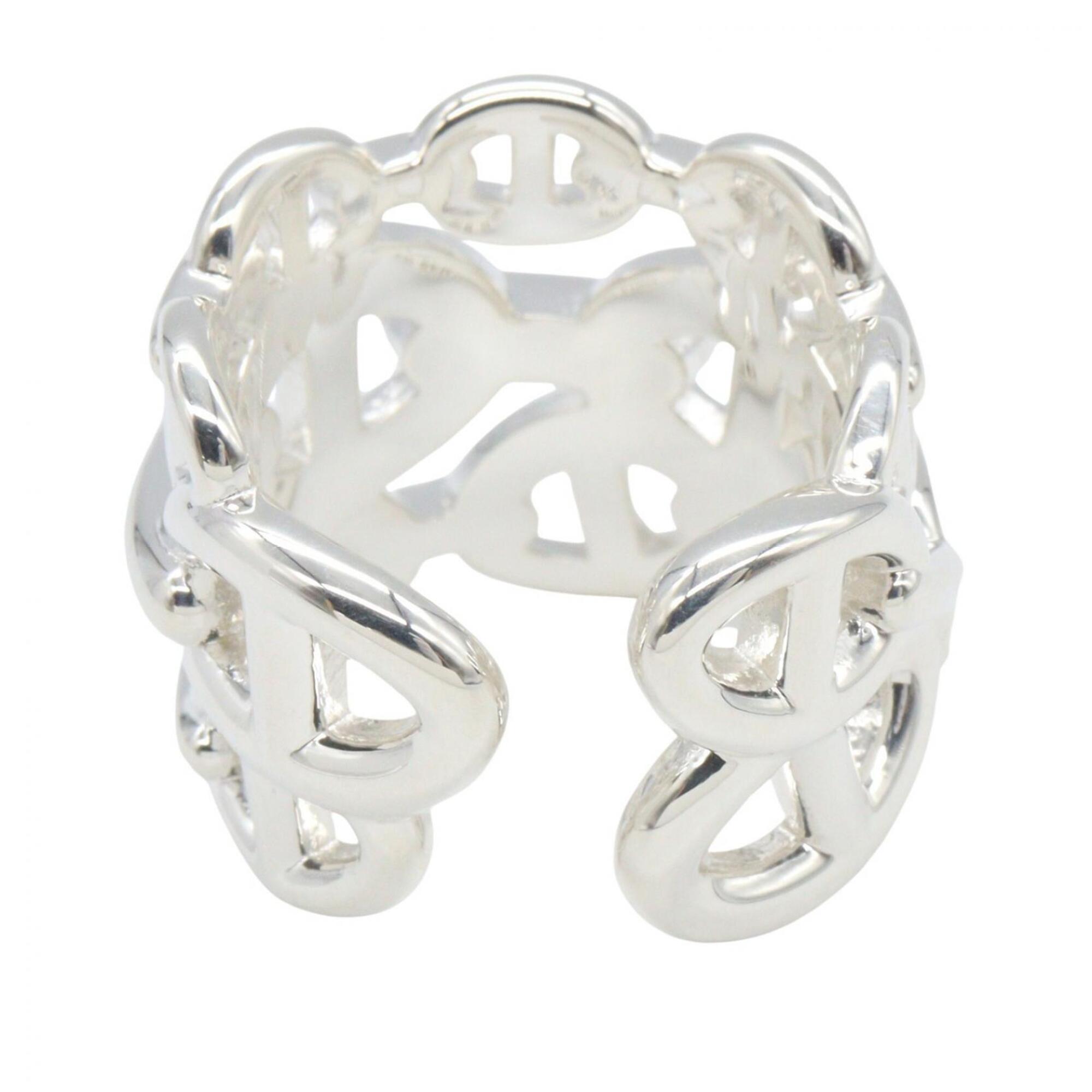 Hermes Silver Silver 925 Band Ring (Pre-Owned)