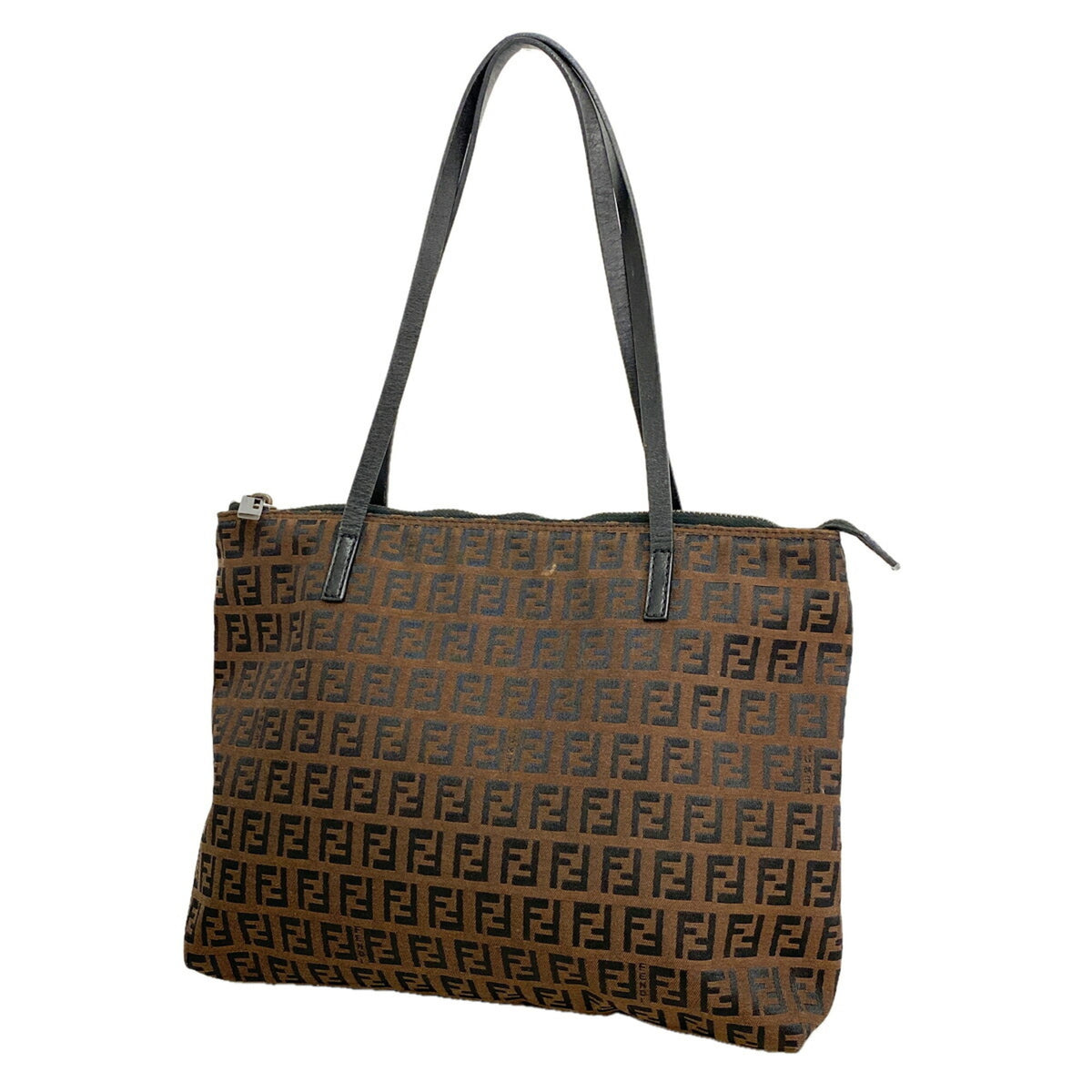 Fendi Black Brown Nylon Canvas Tote Bag (Pre-Owned)