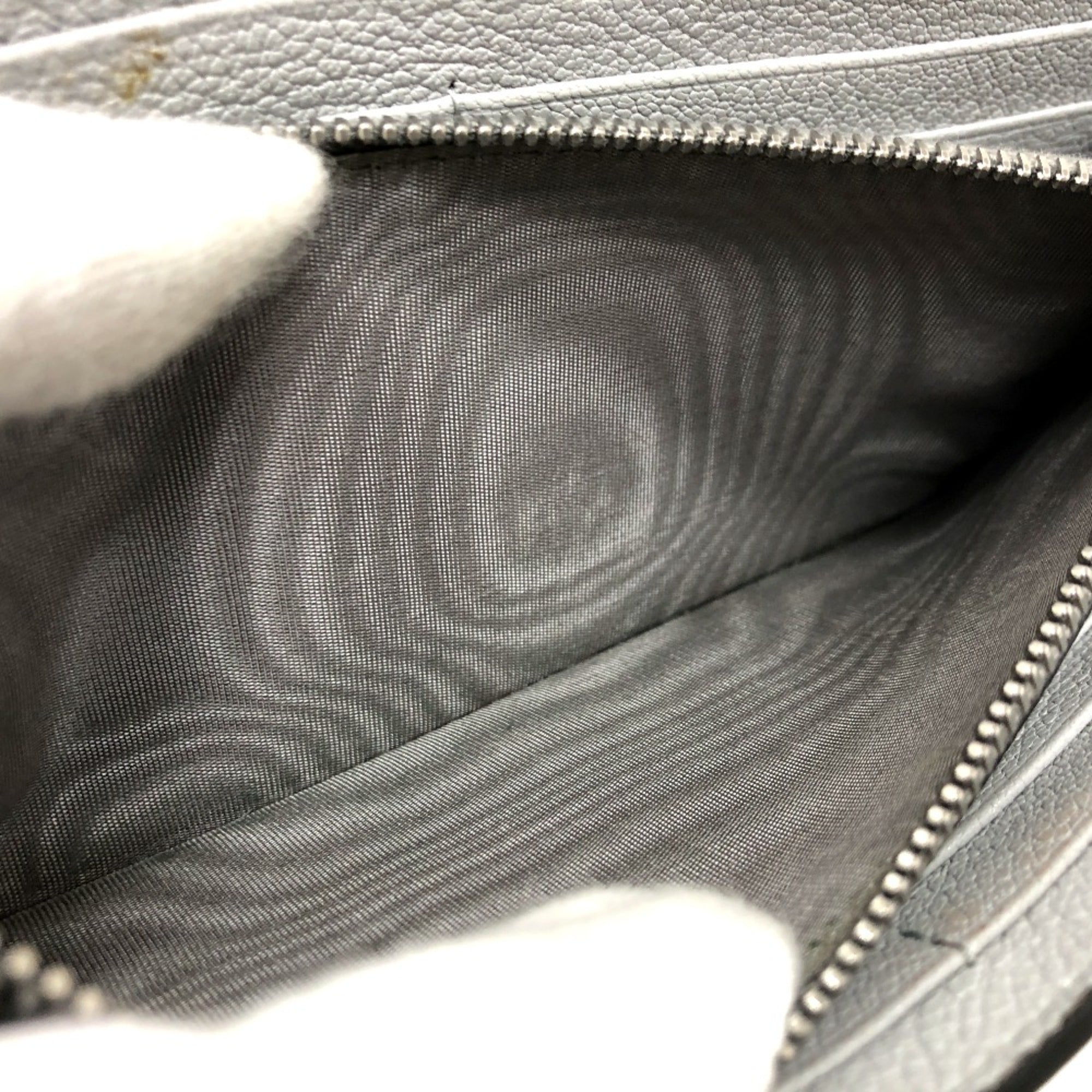 Miu Miu Gray Leather Long Wallet (Bi-Fold) (Pre-Owned)