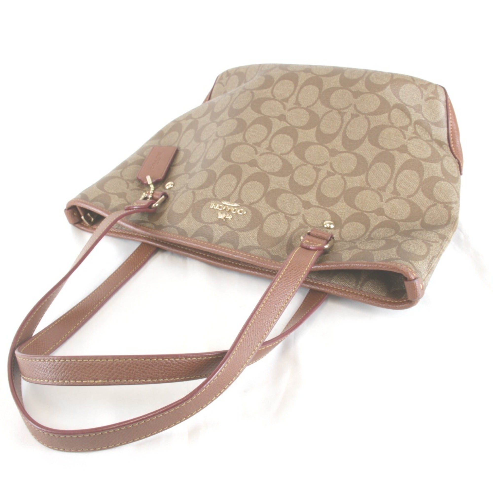 Coach Brown Pvc Leather Tote Bag (Pre-Owned)