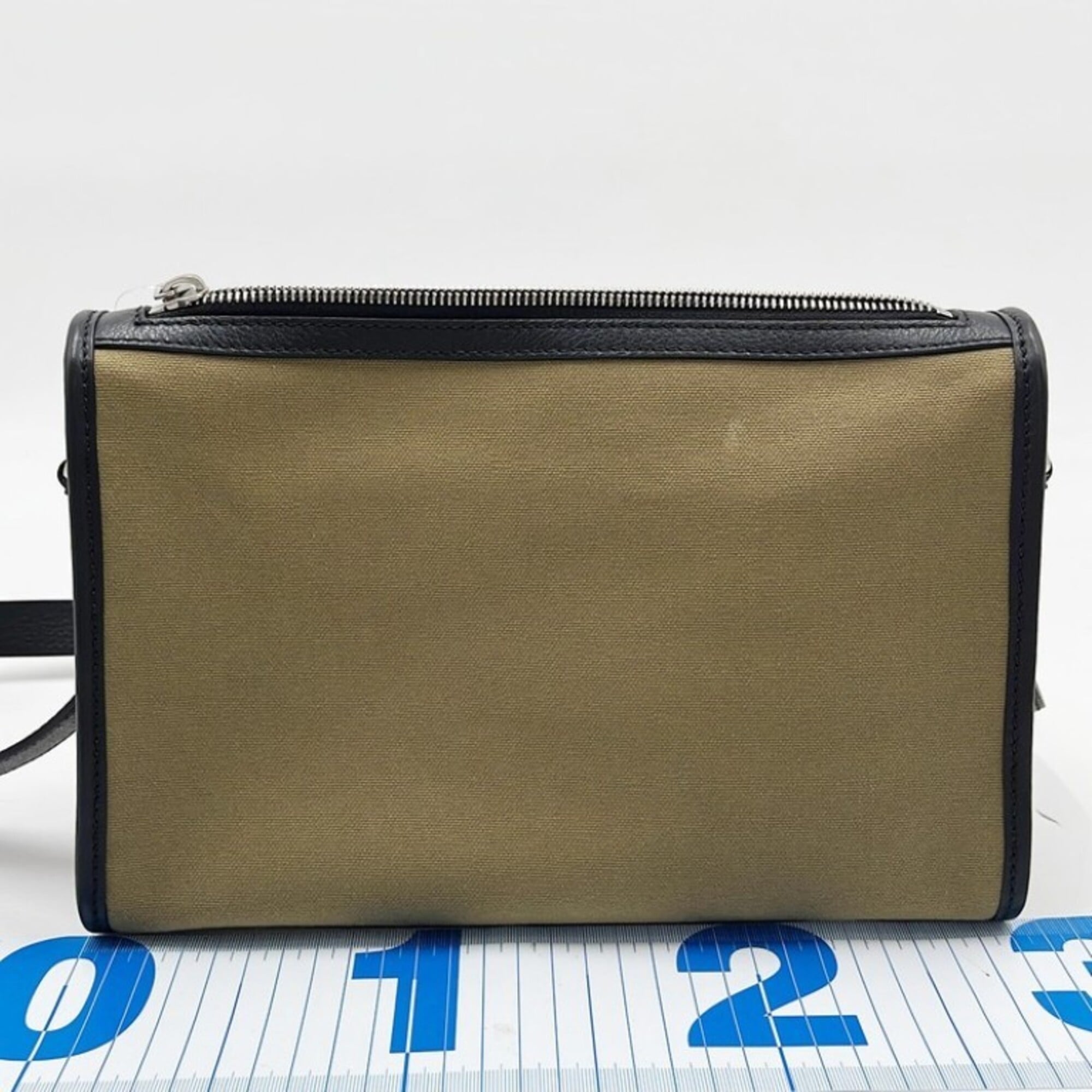 Bally Black Khaki Canvas Handbag Shoulder Bag (Pre-Owned)
