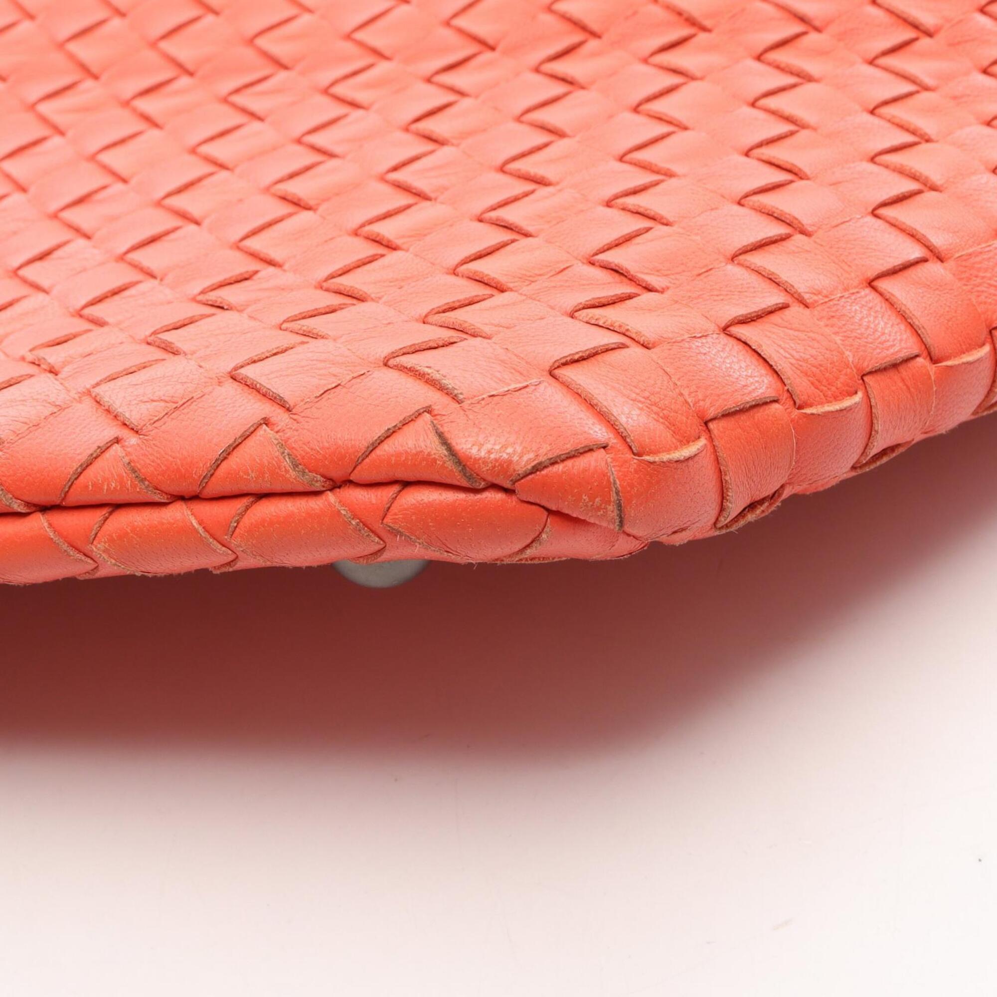 Bottega Veneta Orange Intrecciato Handbag Tote Bag (Pre-Owned)