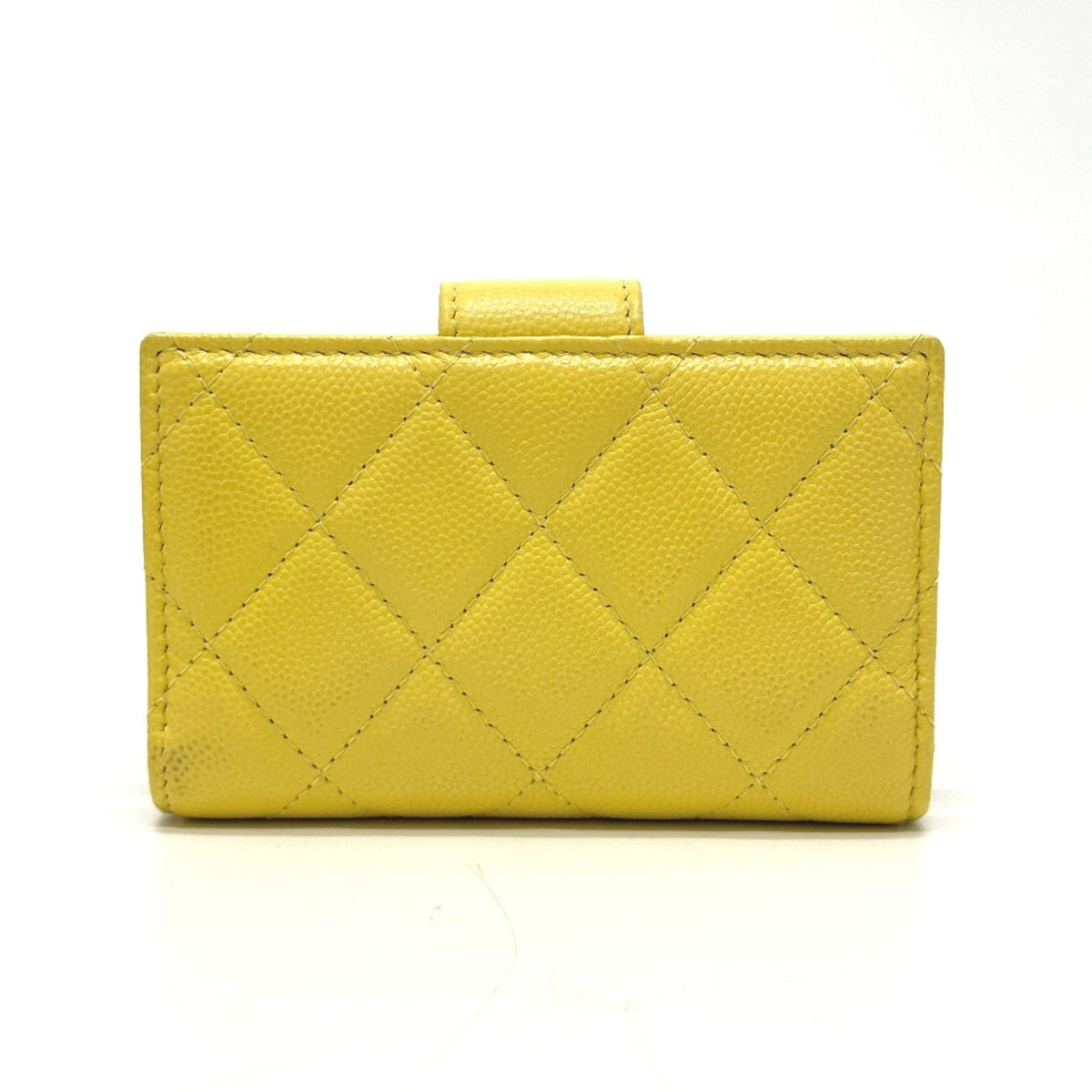 Chanel Yellow Leather Coin Purse/Coin Case (Pre-Owned)