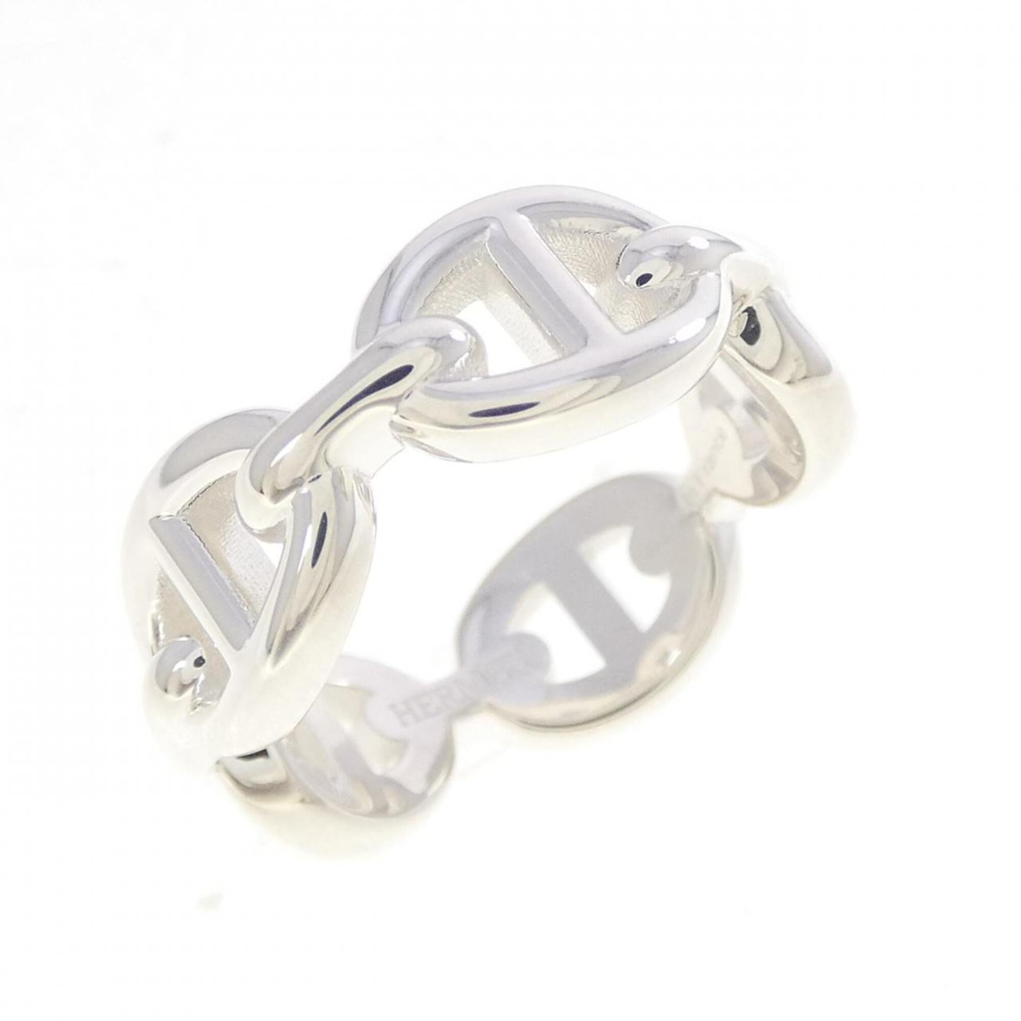Hermes Silver Silver 925 Band Ring (Pre-Owned)