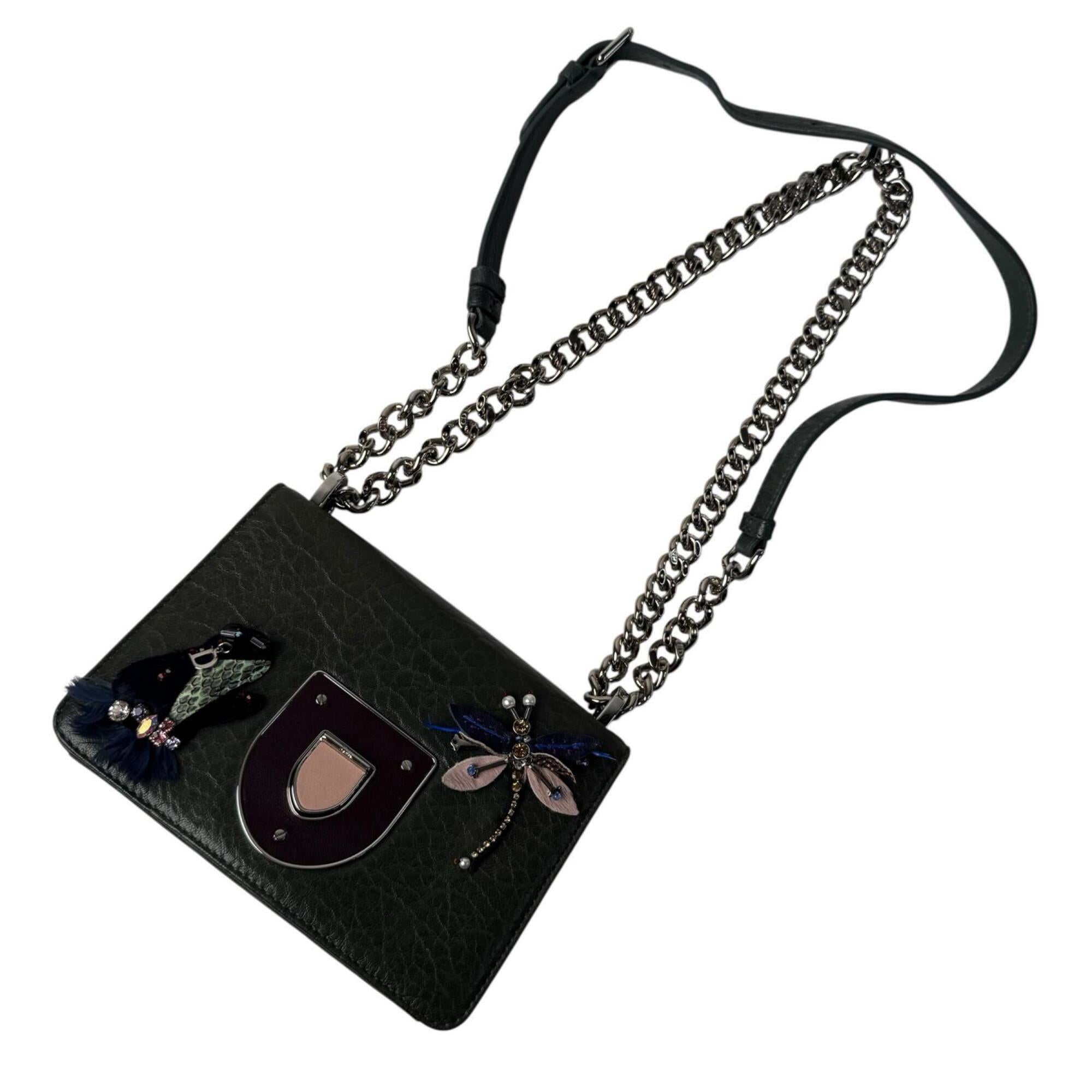 Christian Dior Dark Green Leather Shoulder Bag (Pre-Owned)