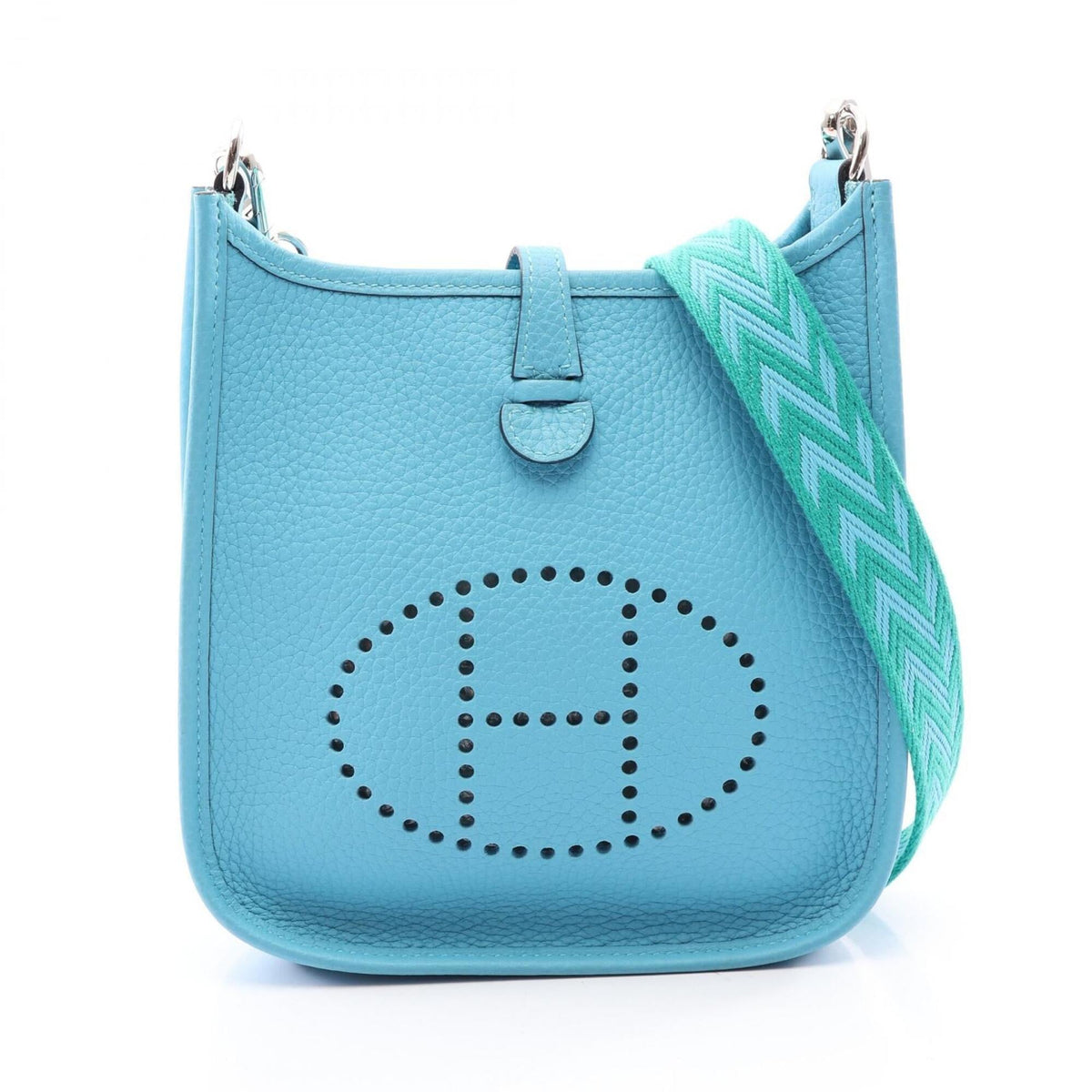 Hermes Blue Taurillon Clemence Leather Handbag Shoulder Bag (Pre-Owned)