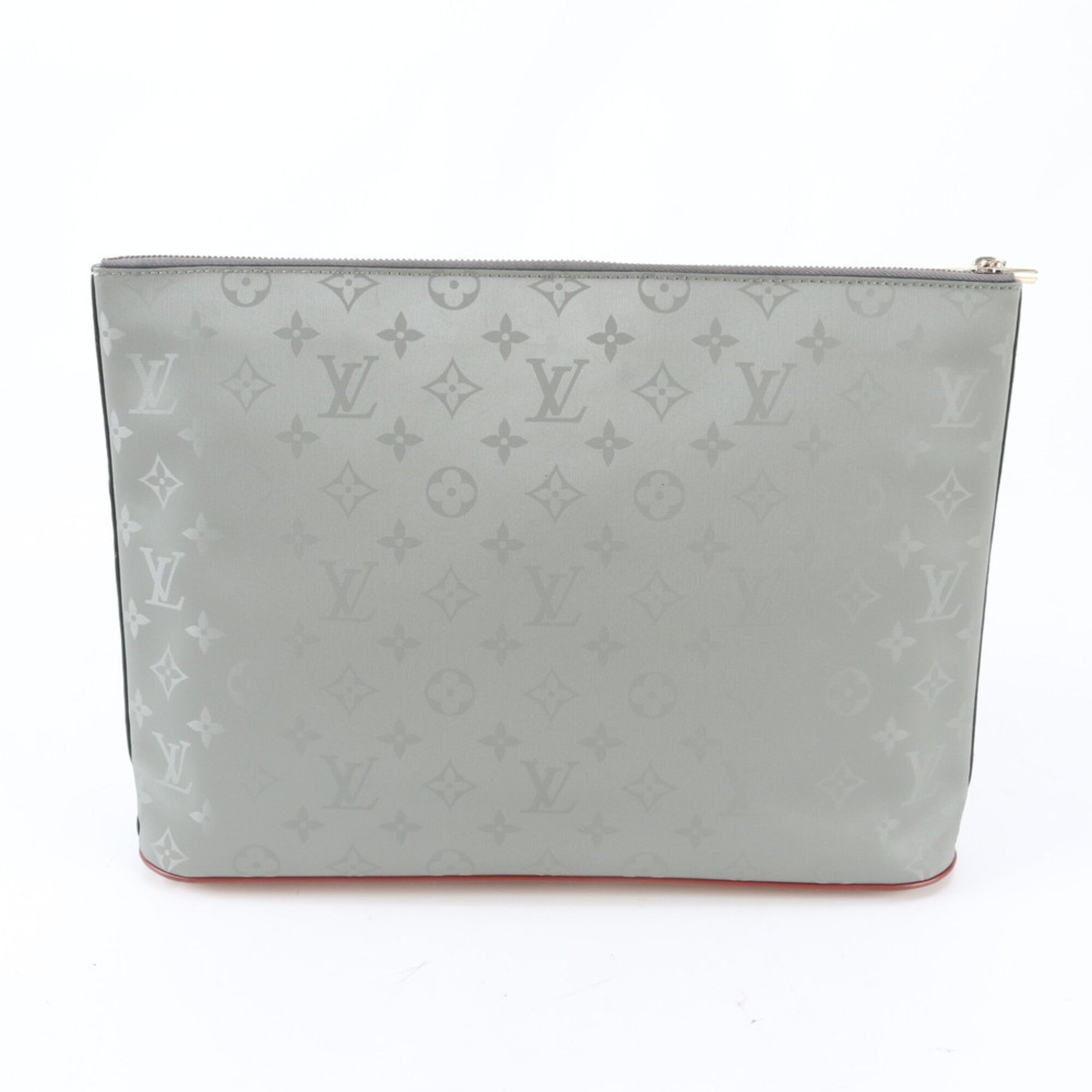 Louis Vuitton Black Cosmos Gray Leather Nylon Pochette (Pre-Owned)