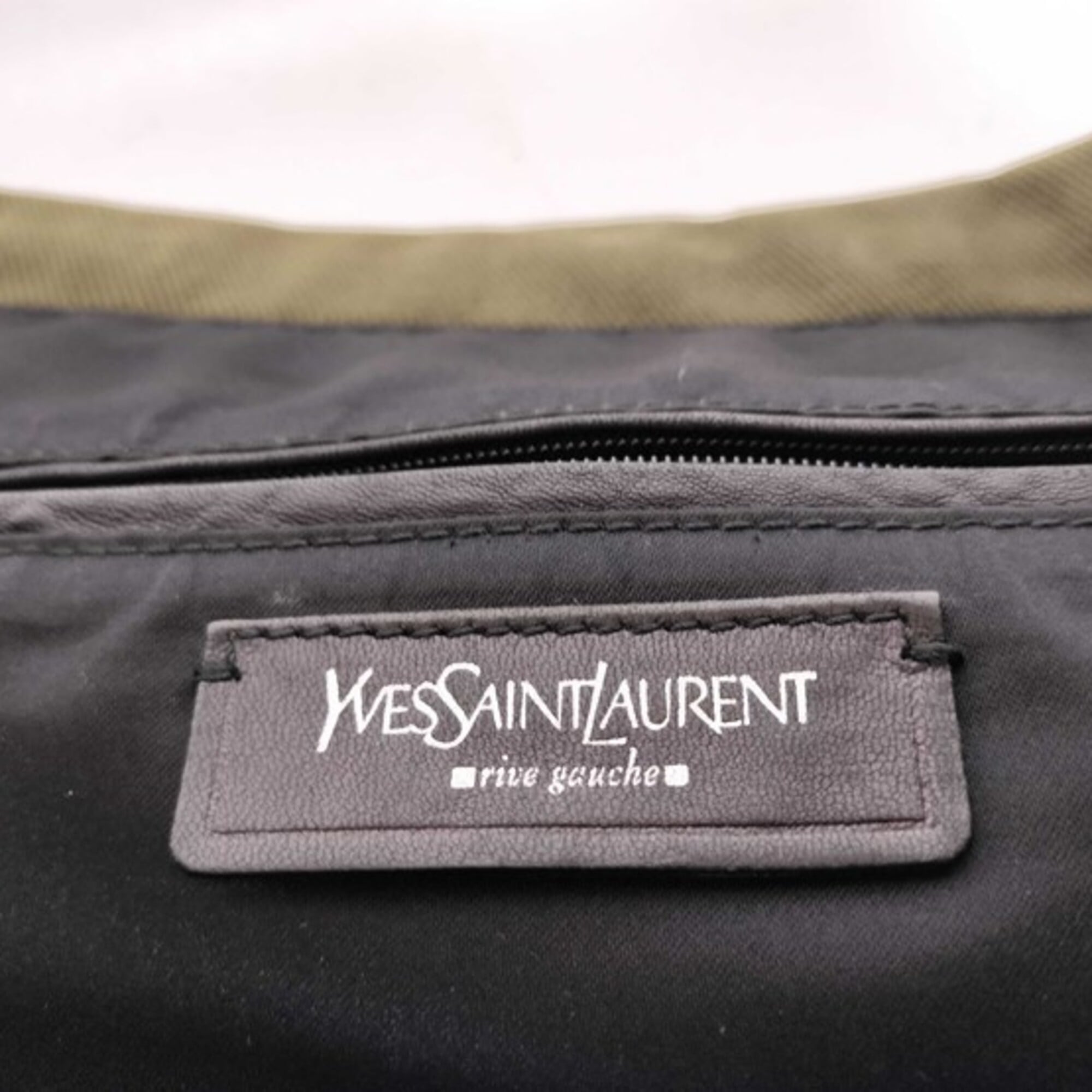 Yves Saint Laurent Kahala Khaki Brown Canvas Leather Tote Bag (Pre-Owned)
