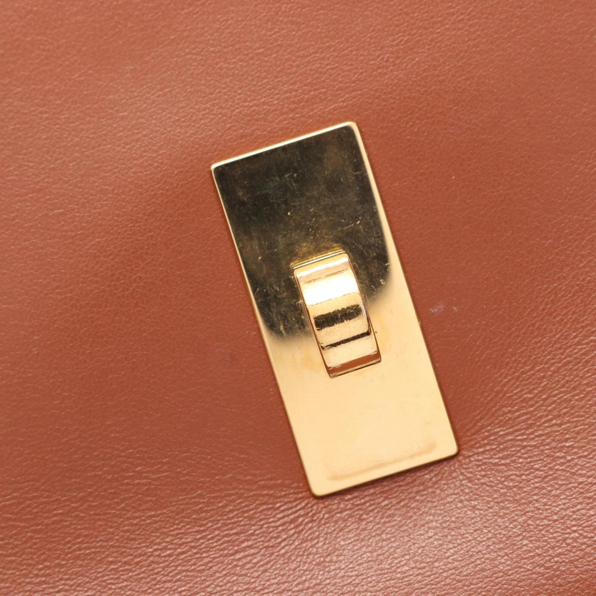 Celine Brown Leather Handbag Shoulder Bag (Pre-Owned)