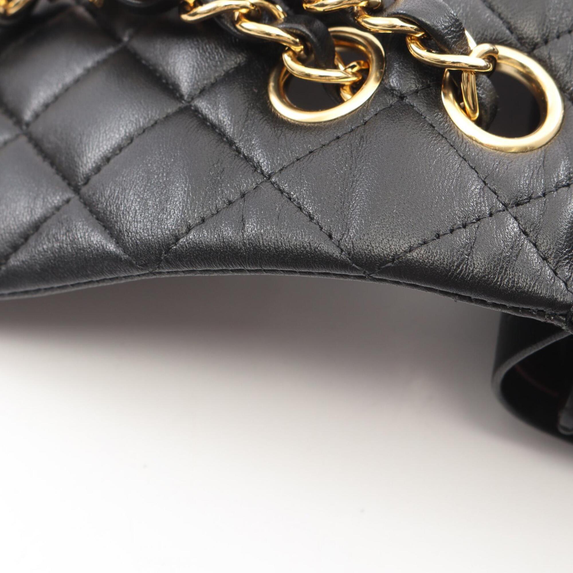 Chanel Black Leather Handbag Shoulder Bag (Pre-Owned)