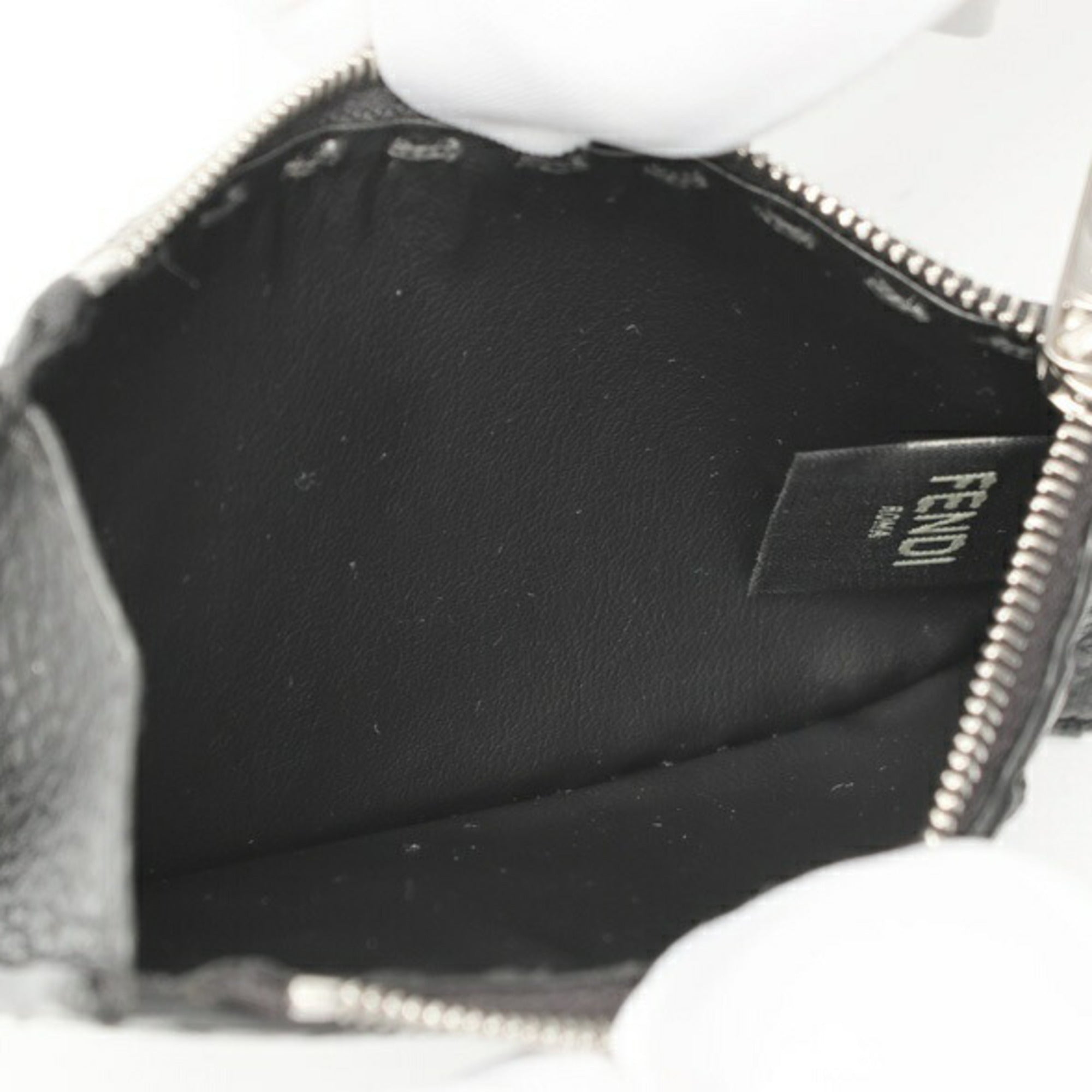 Fendi Selleria Black Leather Coin Purse/Coin Case (Pre-Owned)