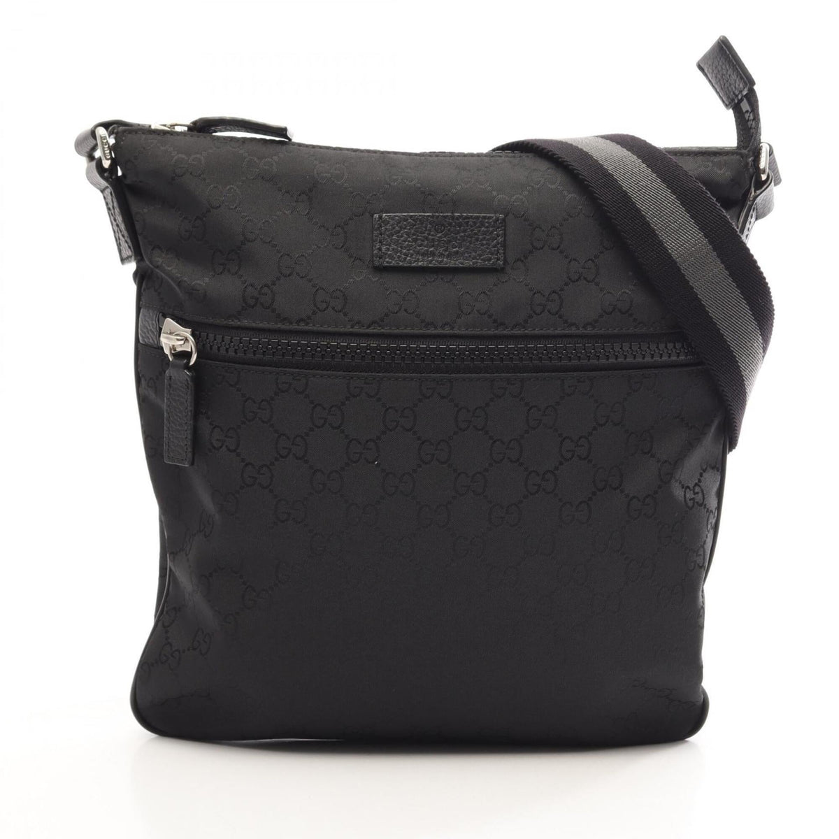 Gucci Black Canvas Leather Handbag Shoulder Bag (Pre-Owned)
