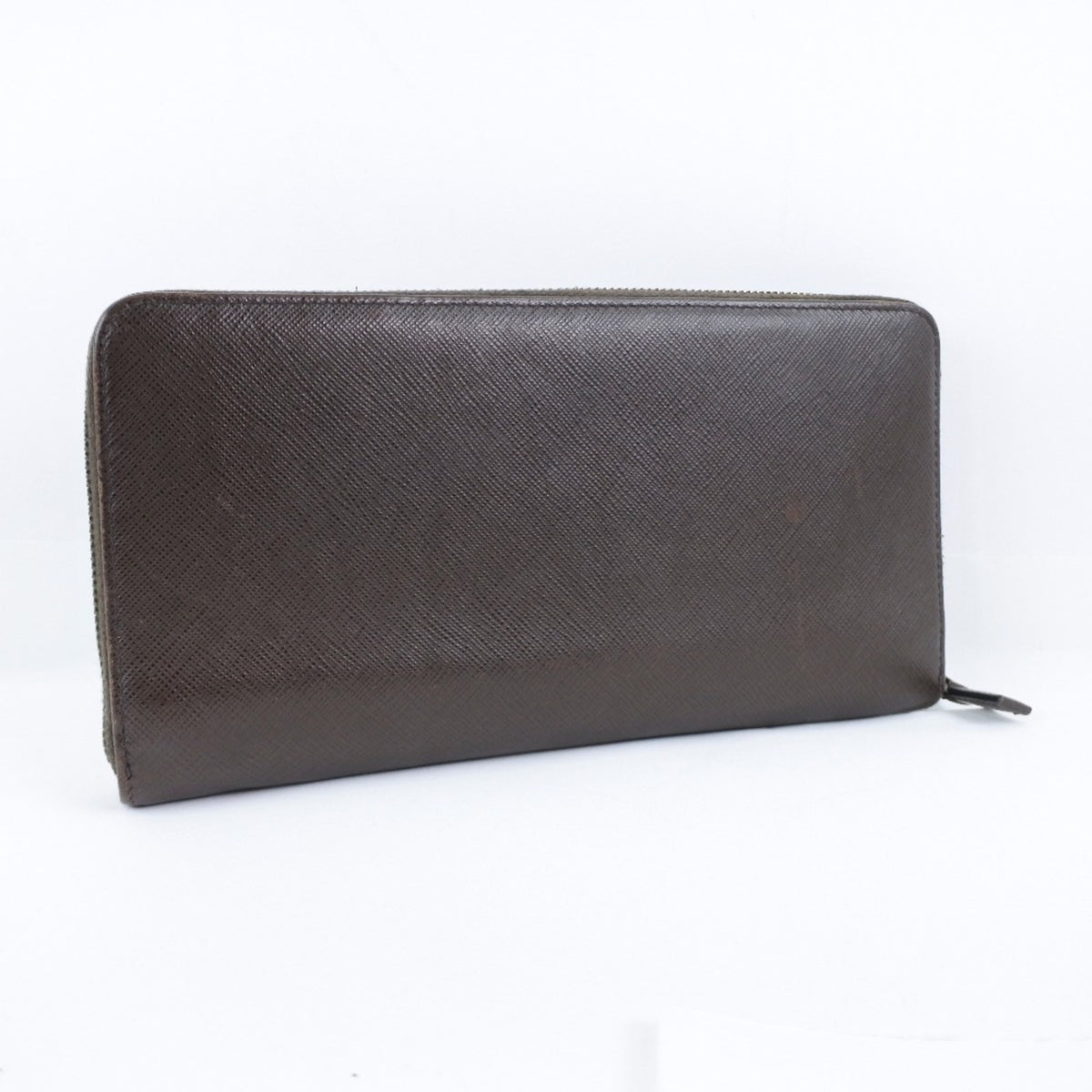 Prada Saffiano Caffe Dark Brown Nero Saffiano Long Wallet (Bi-Fold) (Pre-Owned)