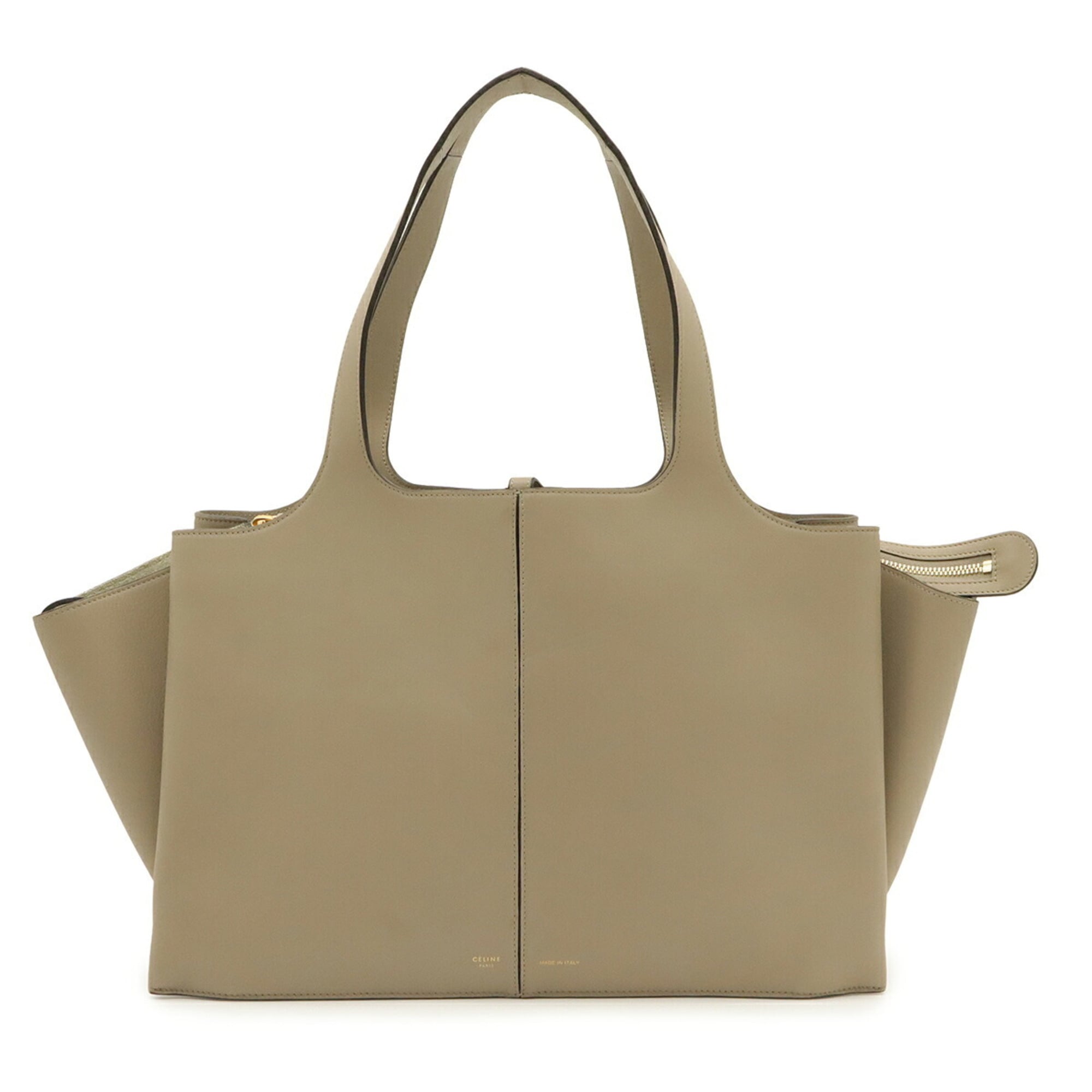 Celine Grayish Leather Shoulder Bag Tote Bag (Pre-Owned)