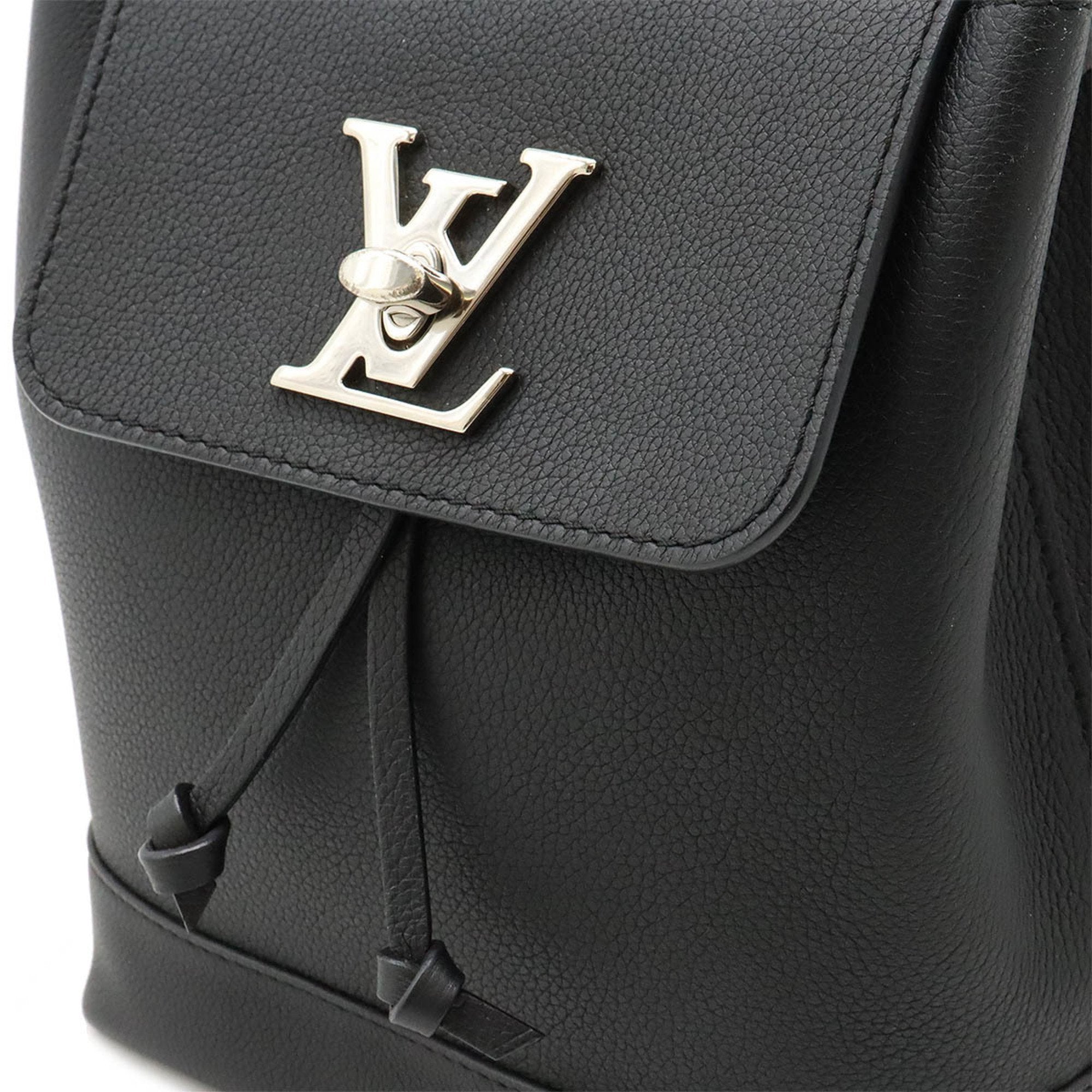 Louis Vuitton Noir Leather Backpack Handbag Shoulder Bag (Pre-Owned)