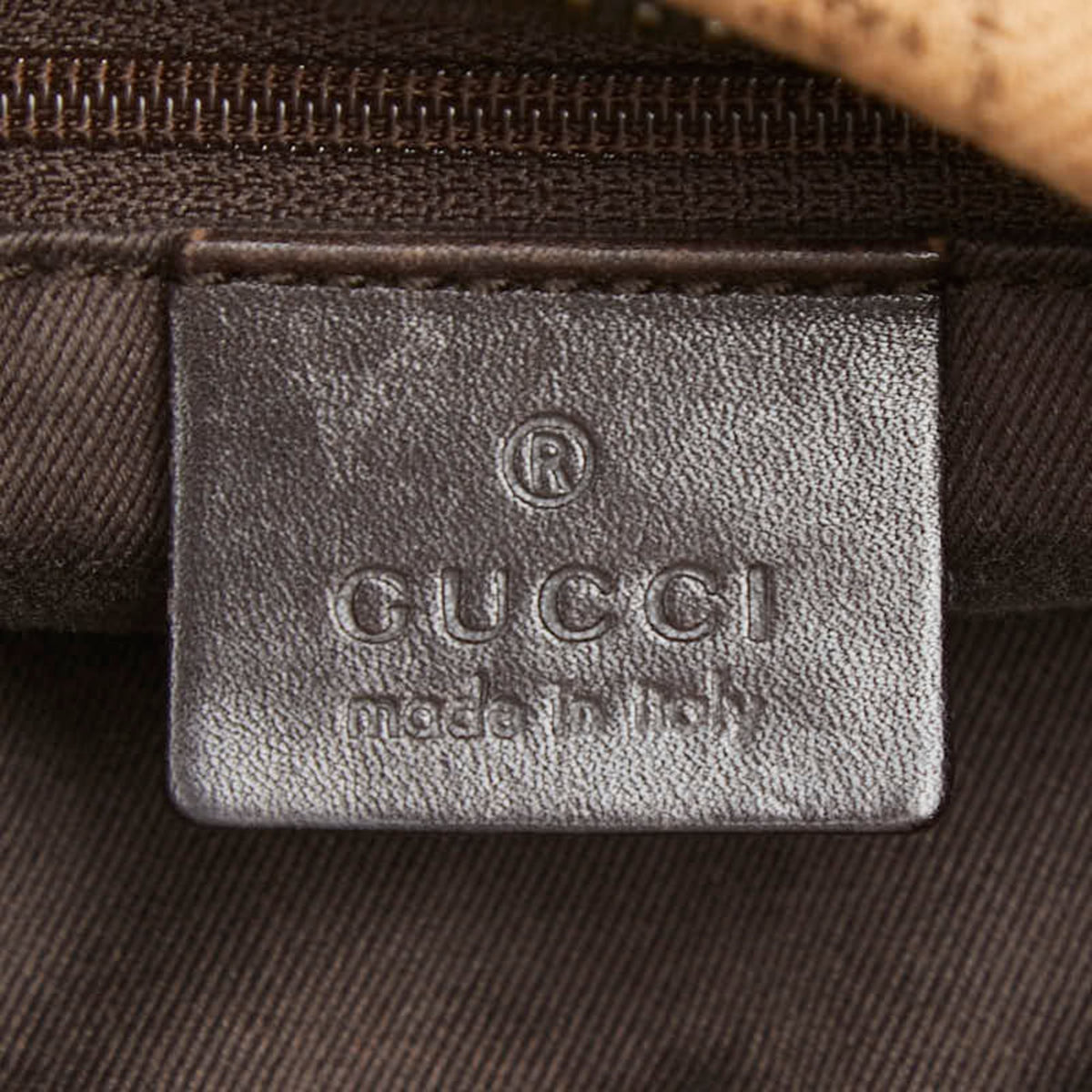Gucci Brown Canvas Leather Handbag (Pre-Owned)
