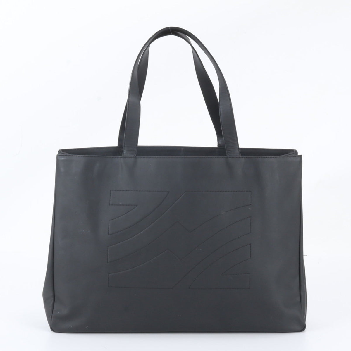 Salvatore Ferragamo Black Leather Shoulder Bag Tote Bag (Pre-Owned)