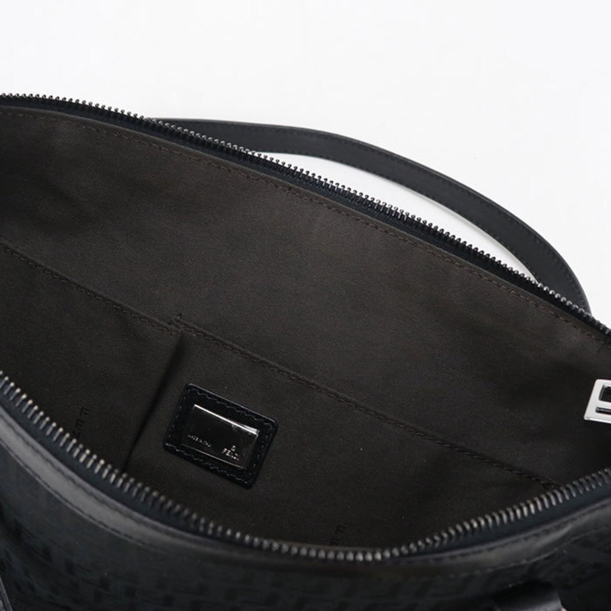 Fendi Black Canvas Leather Tote Bag (Pre-Owned)
