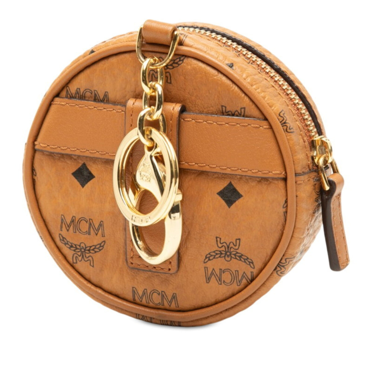 Mcm Visetos Brown Pvc Leather Handbag Pochette Pouch (Pre-Owned)