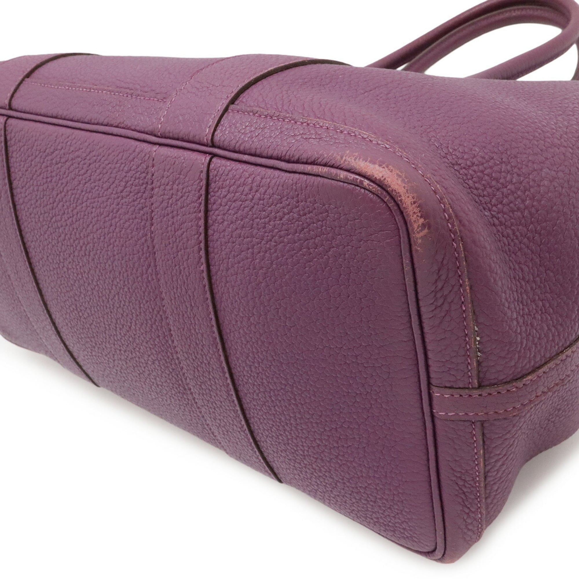 Hermes Cassis Purple Yellow Negonda Leather Handbag Tote Bag (Pre-Owned)