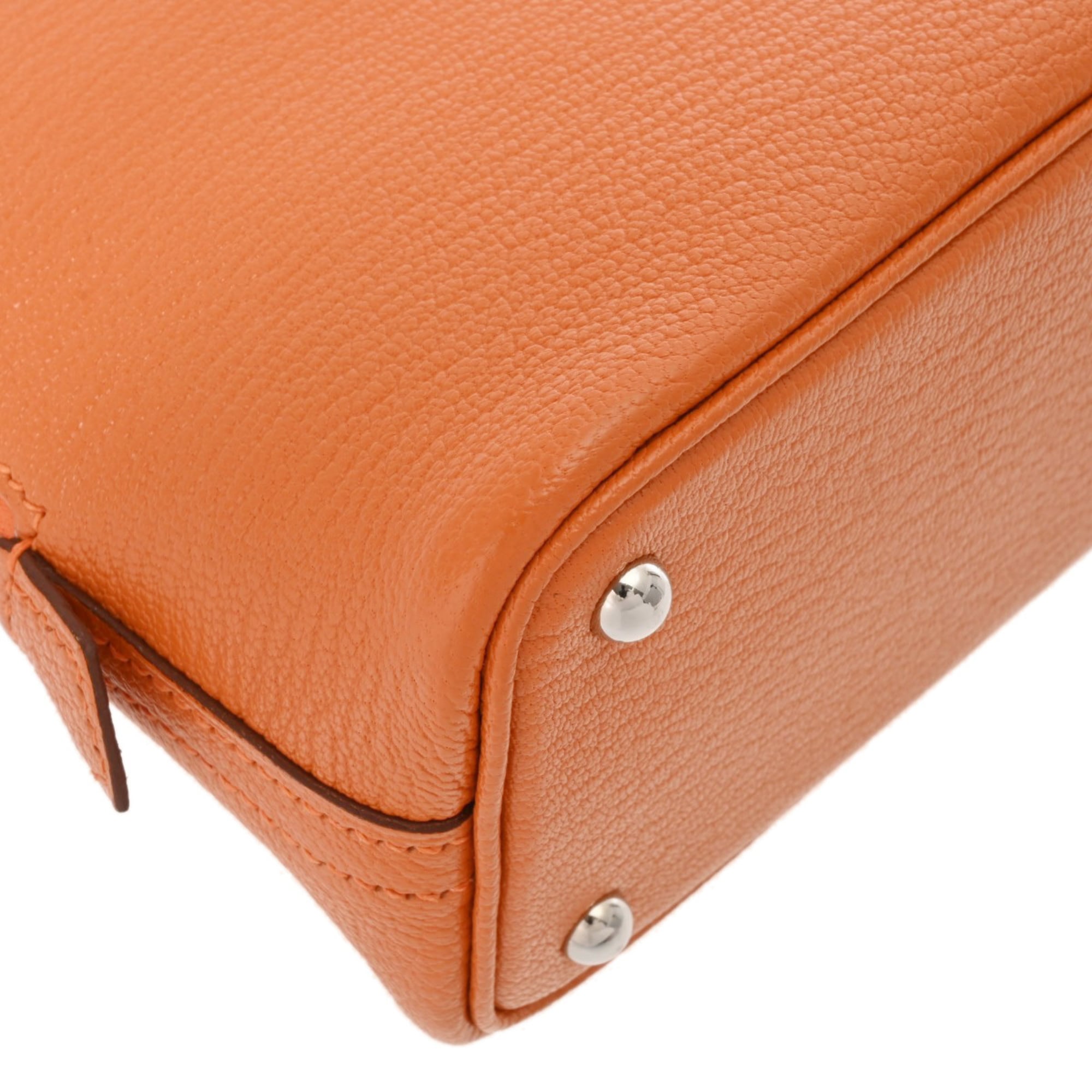 Hermes Orange Chevre Leather Handbag (Pre-Owned)