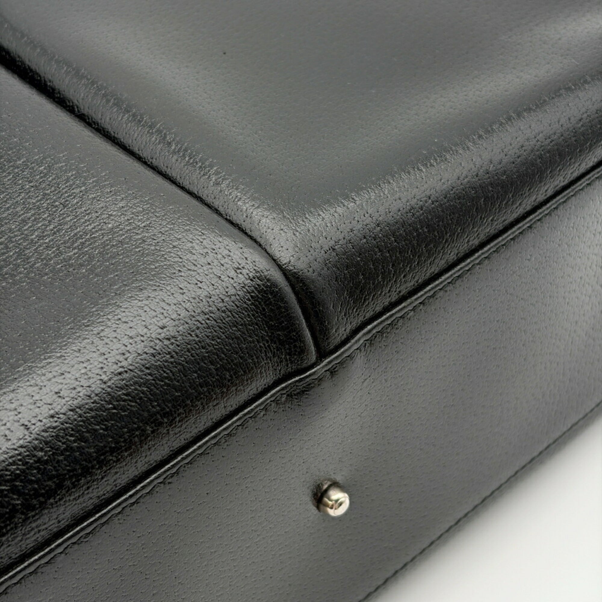 Gucci Black Leather Tote Bag (Pre-Owned)