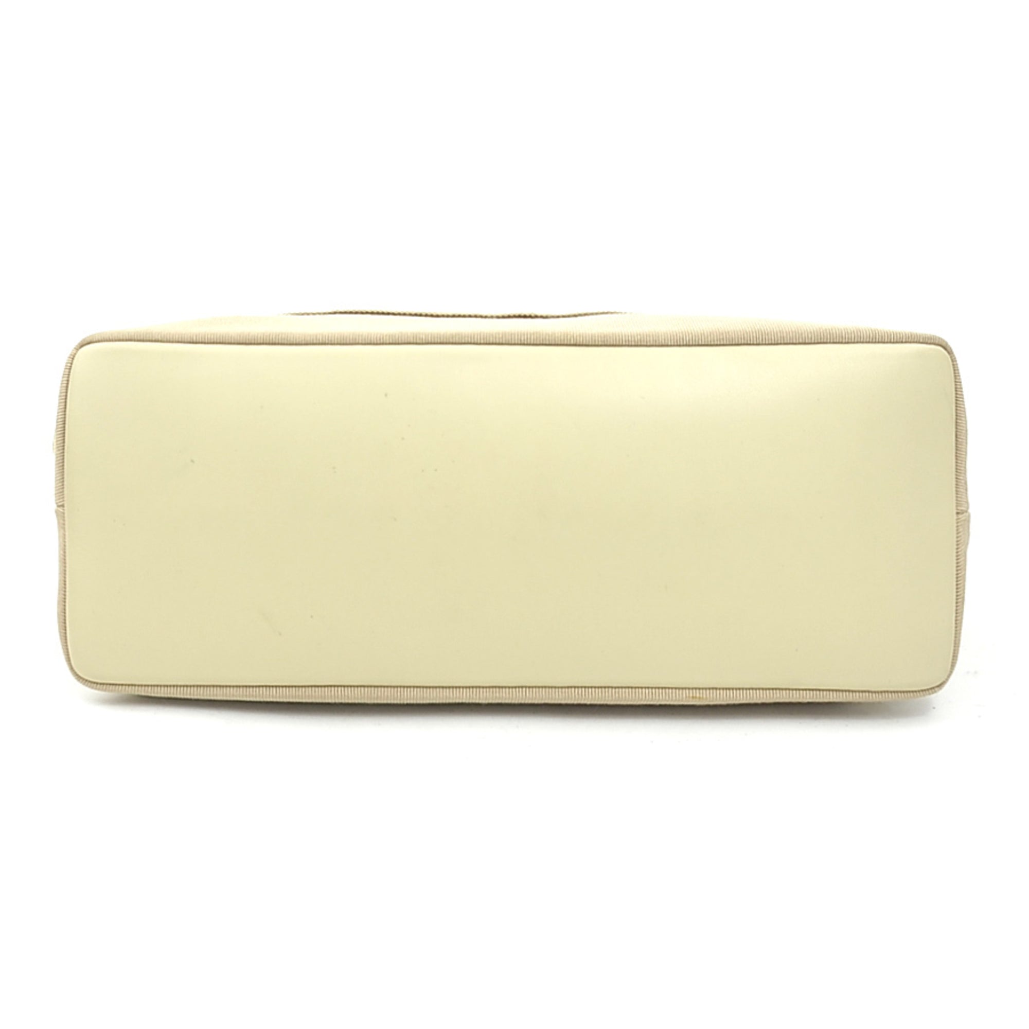 Salvatore Ferragamo Beige Canvas Leather Shoulder Bag (Pre-Owned)