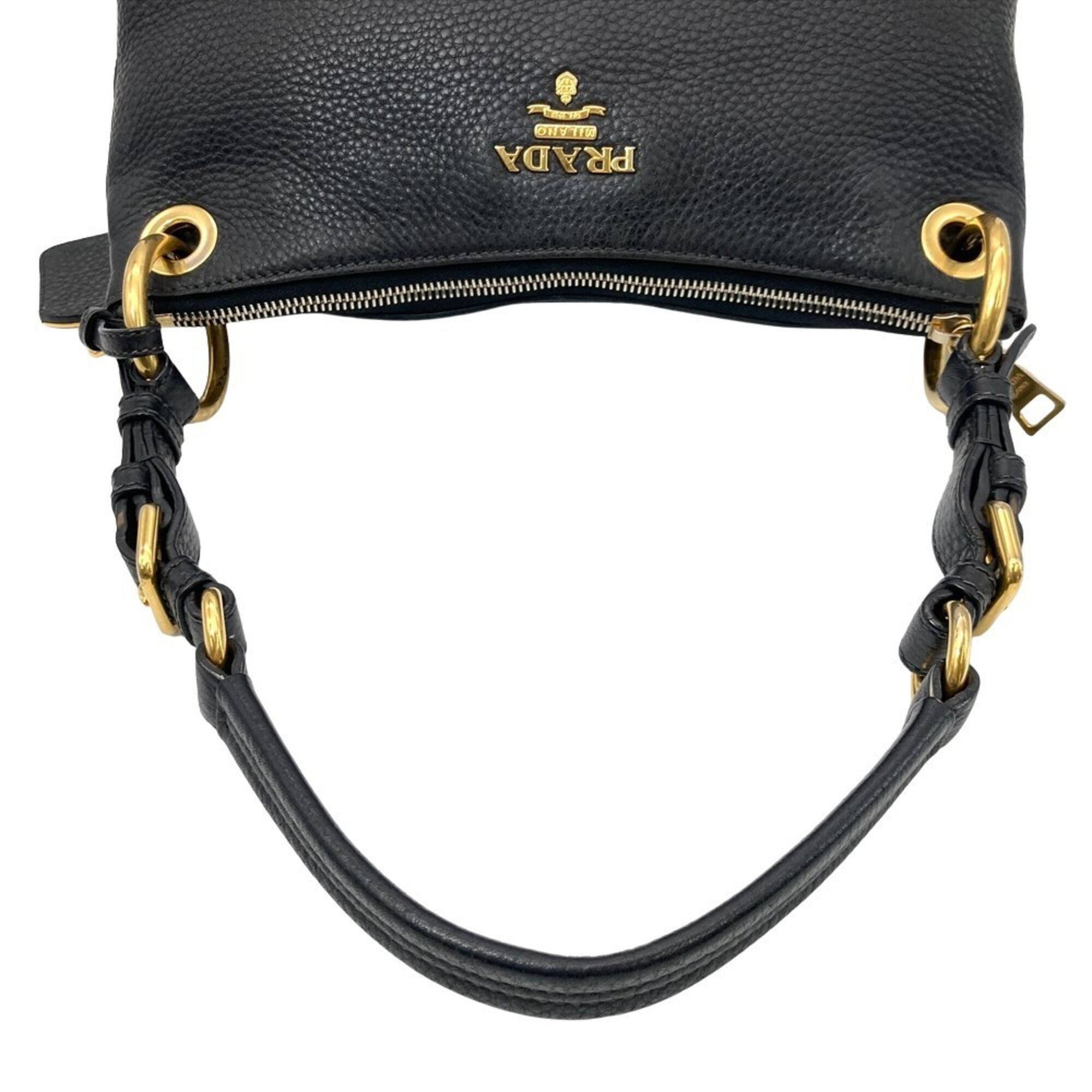 Prada Black Leather Shoulder Bag (Pre-Owned)
