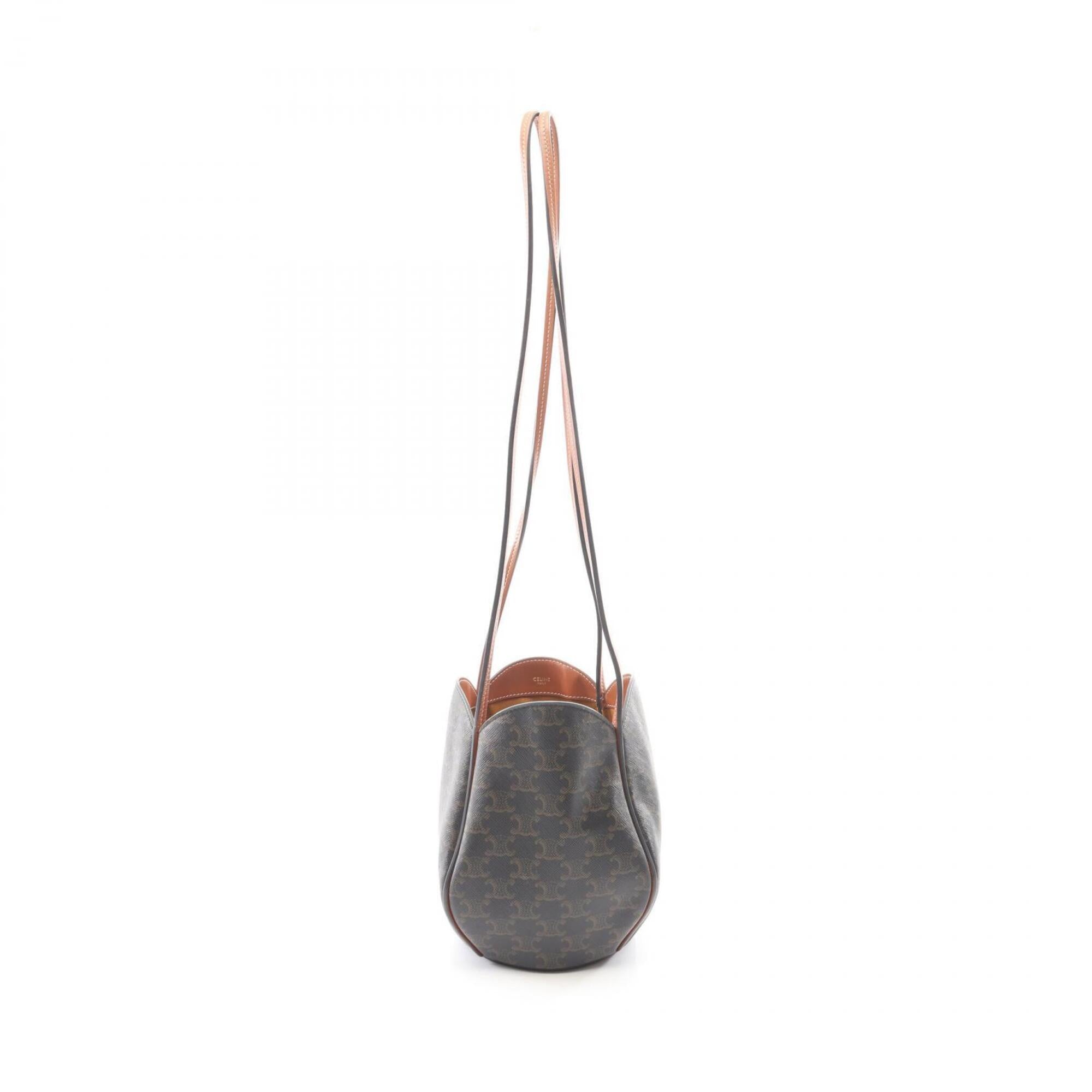 Celine Black Brown Pvc Leather Handbag Shoulder Bag (Pre-Owned)