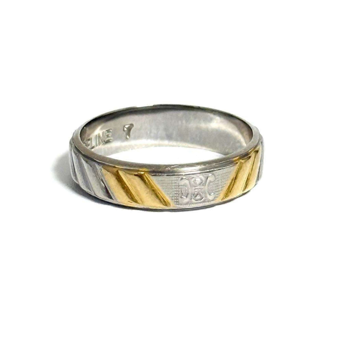 Celine Yellow Gold (18K) Platinum 950 Band Ring (Pre-Owned)