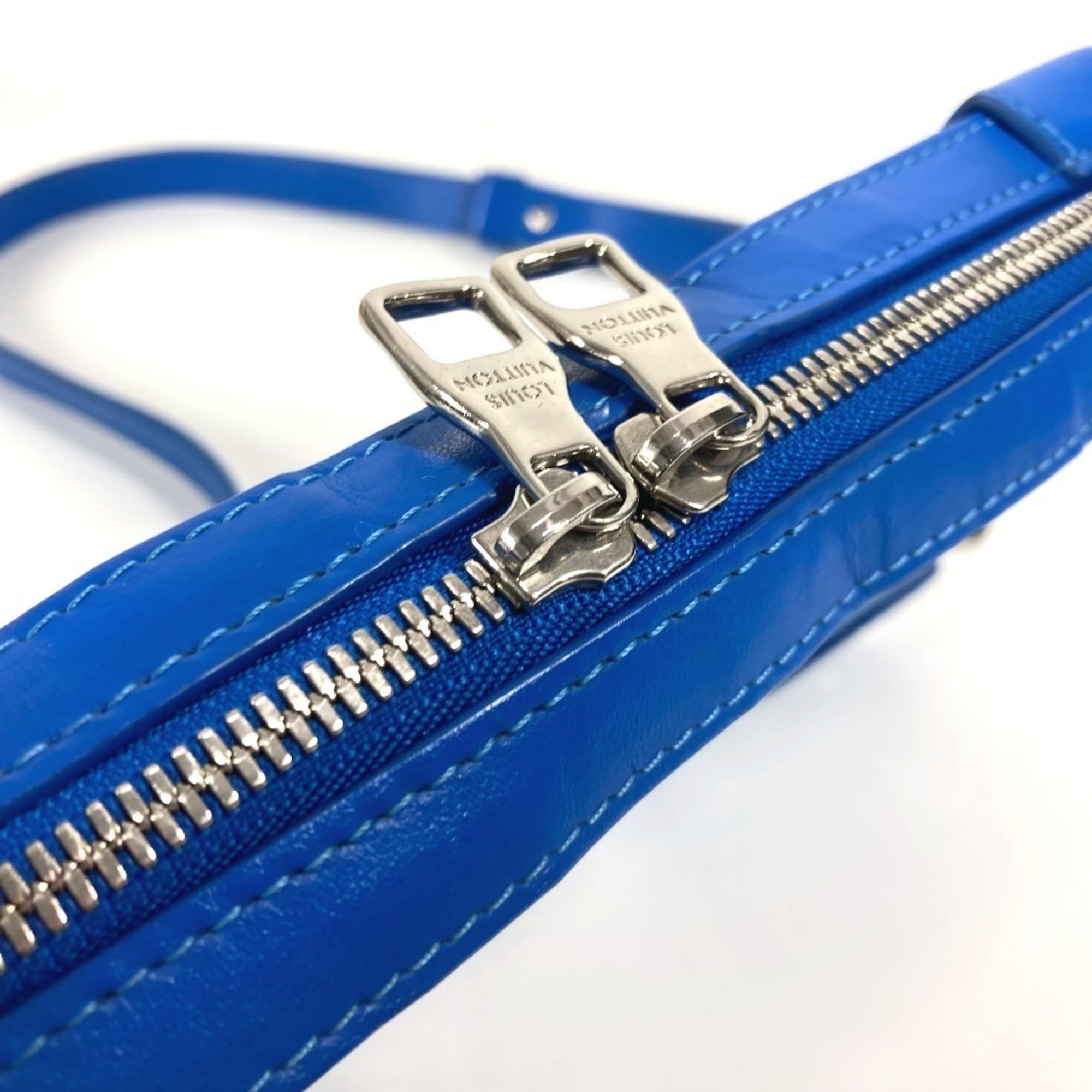 Louis Vuitton Blue White Monogram Clutch Bag Pochette Shoulder Bag (Pre-Owned)