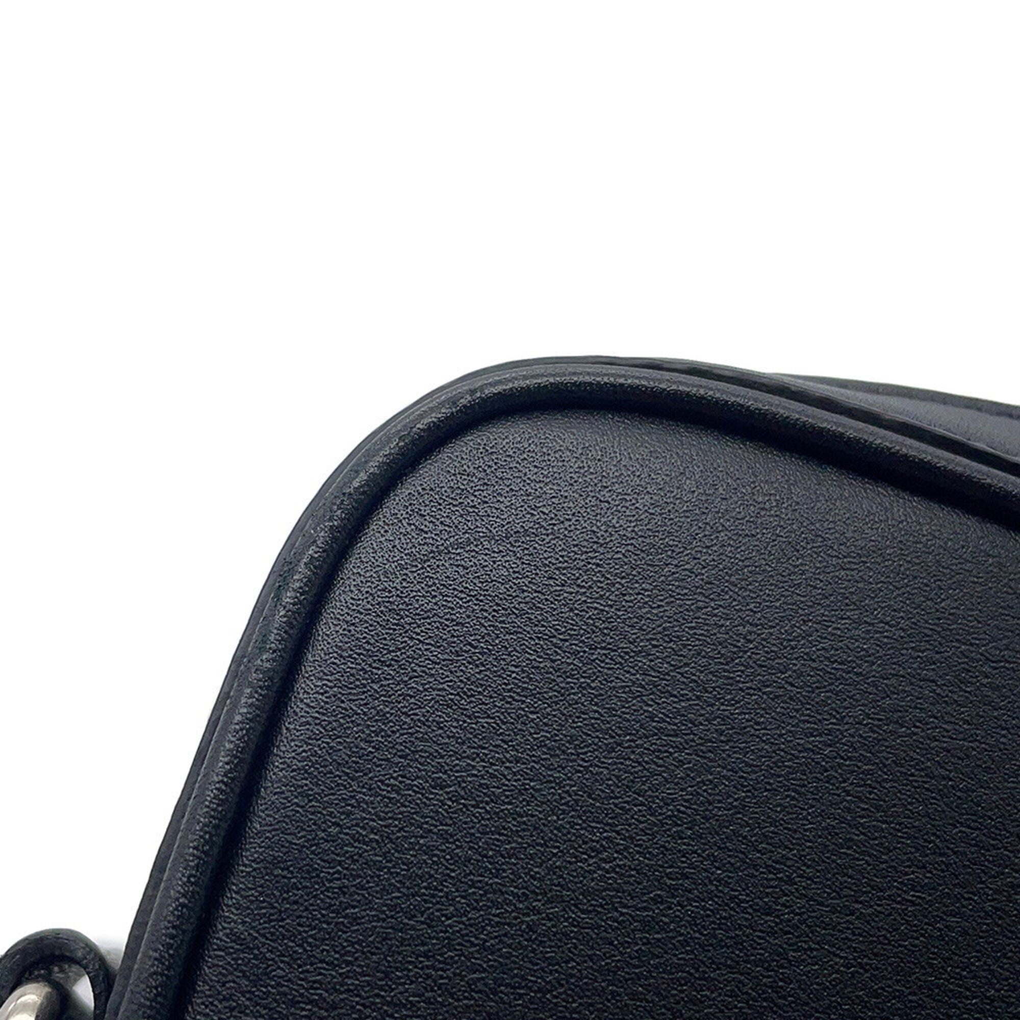 Celine Black Leather Messenger Bag Shoulder Bag (Pre-Owned)