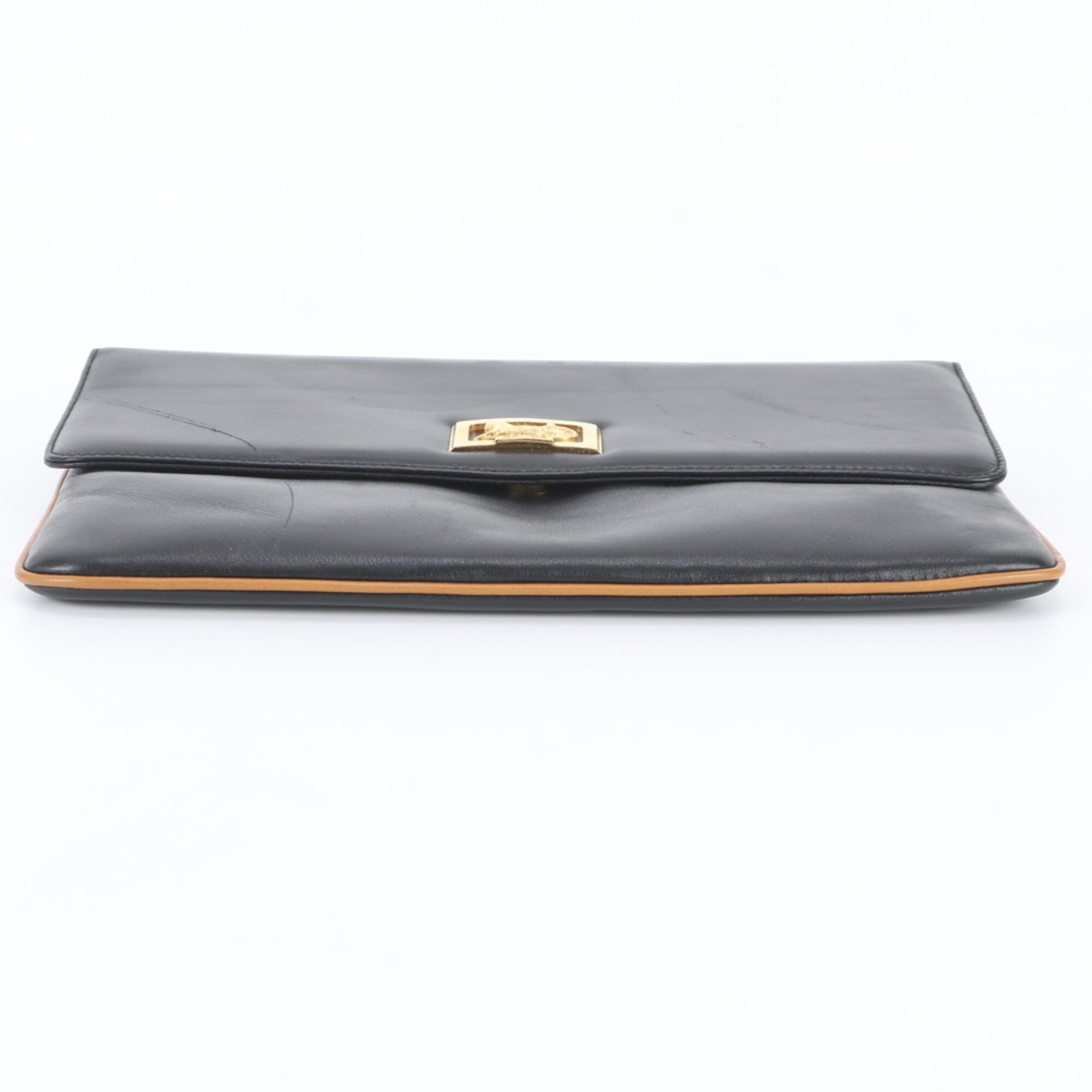 Celine Black Leather Clutch Bag Pouch (Pre-Owned)