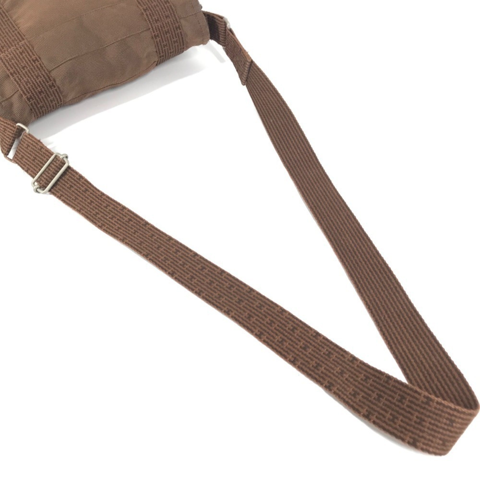 Hermes Brown Canvas Messenger Bag Shoulder Bag (Pre-Owned)