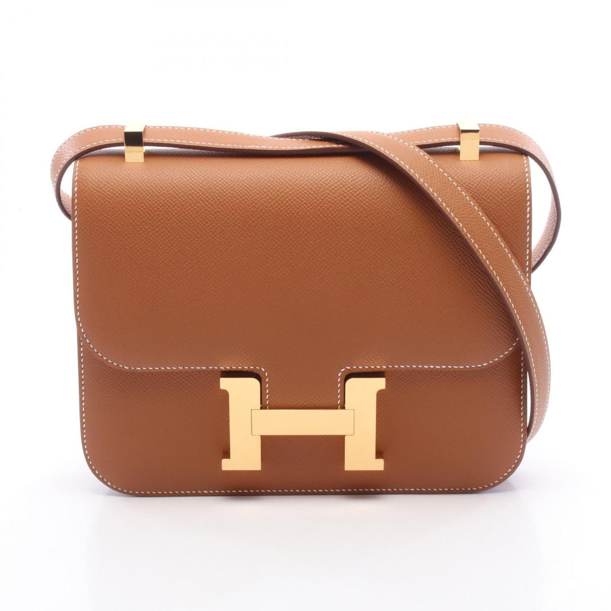 Hermes Brown Epsom Leather Handbag Shoulder Bag (Pre-Owned)
