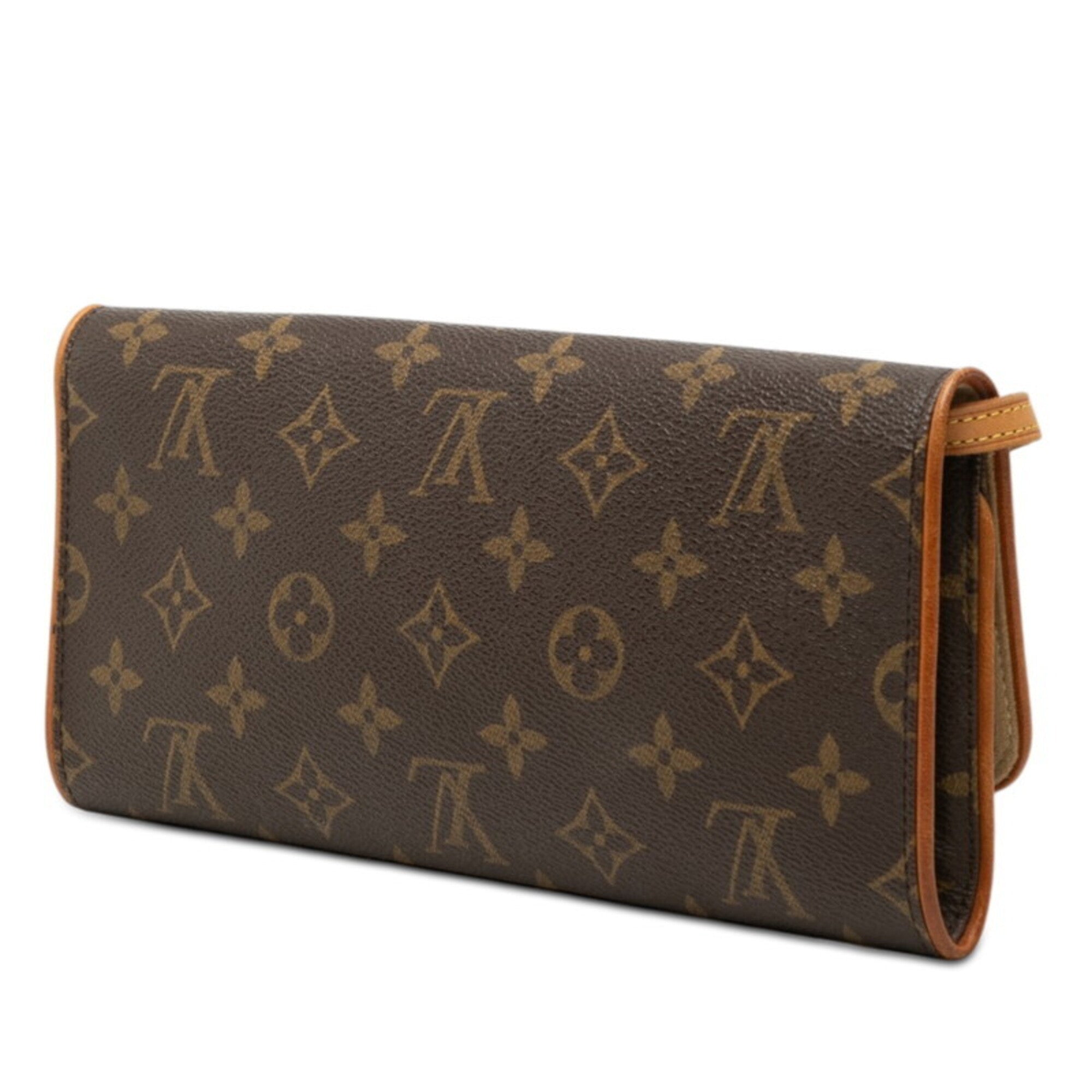 Louis Vuitton Brown Pvc Leather Pochette Shoulder Bag (Pre-Owned)